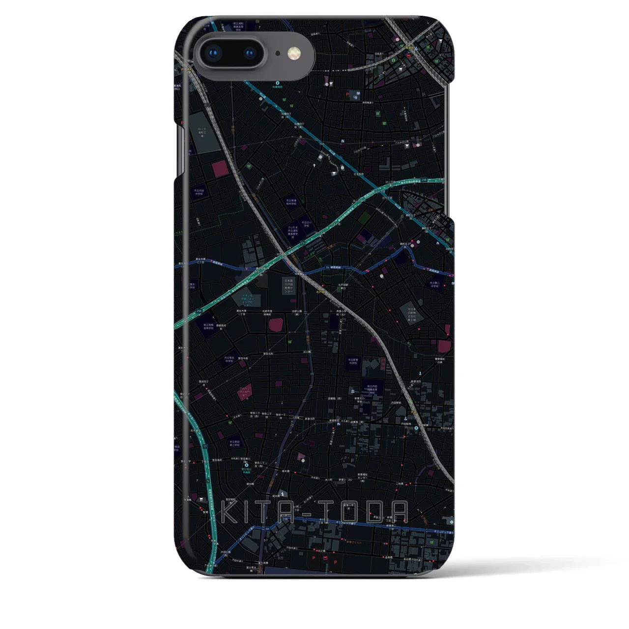 【北戸田(埼玉県)】地図柄iPhoneケース(バックカバータイプ)