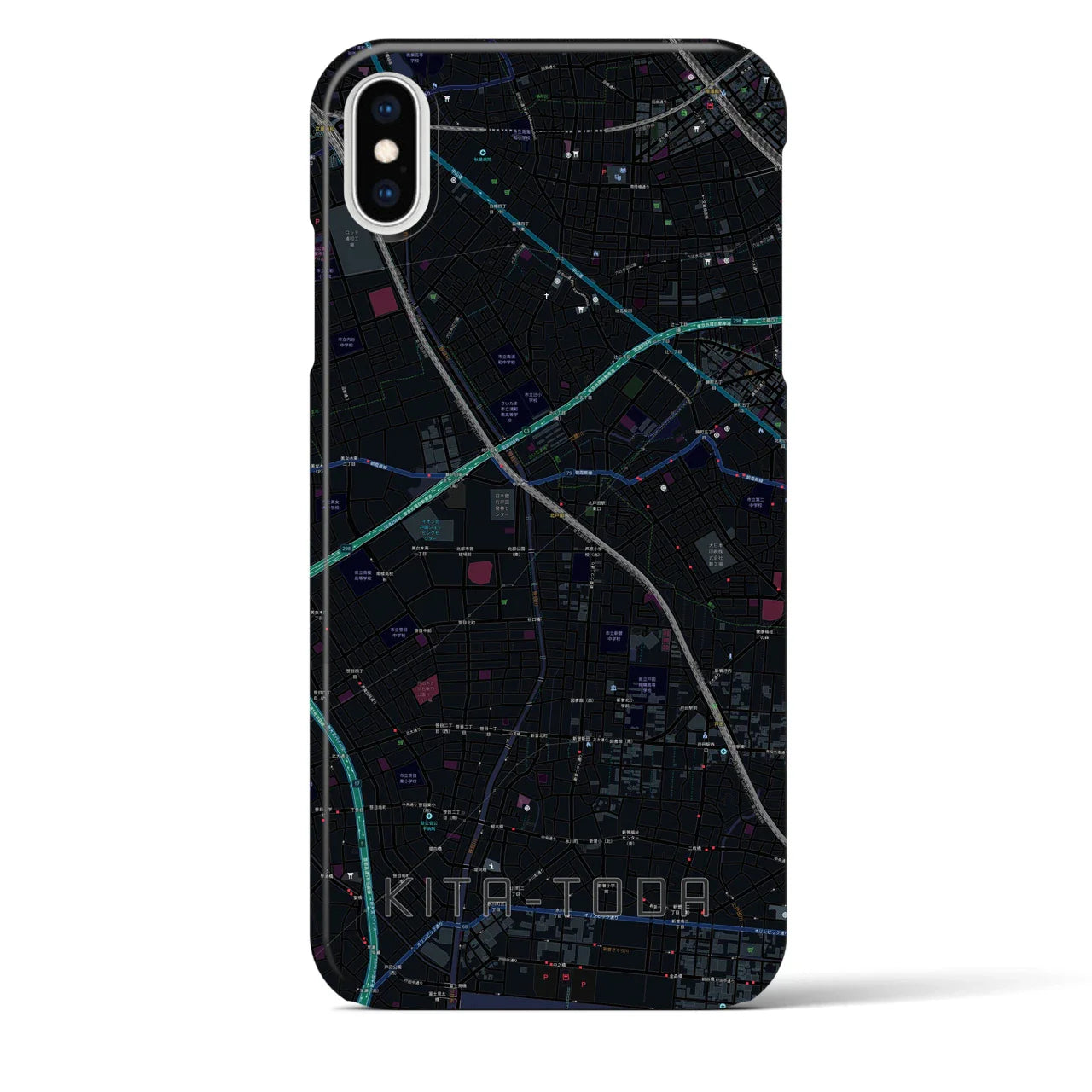 【北戸田(埼玉県)】地図柄iPhoneケース(バックカバータイプ)