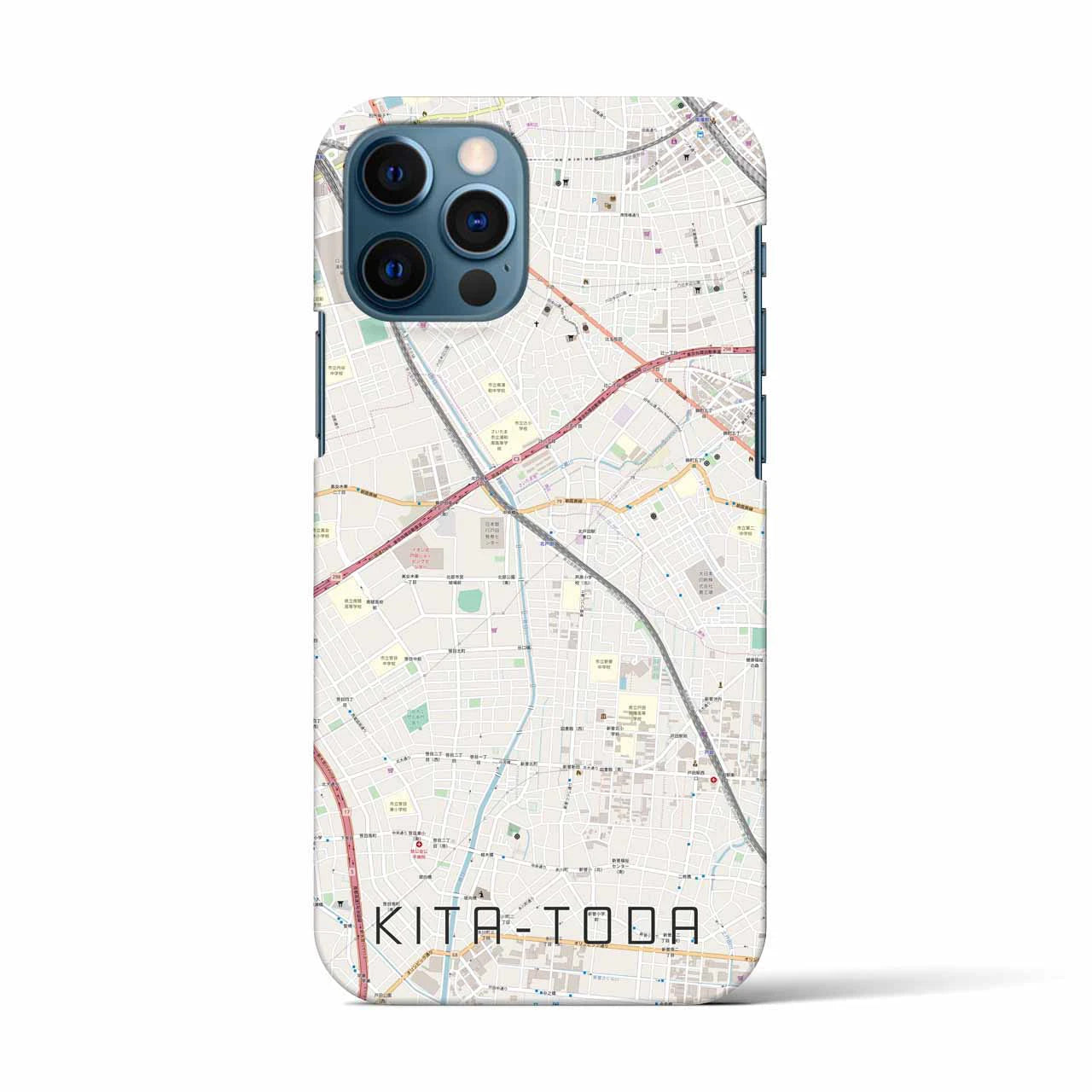 【北戸田(埼玉県)】地図柄iPhoneケース(バックカバータイプ)