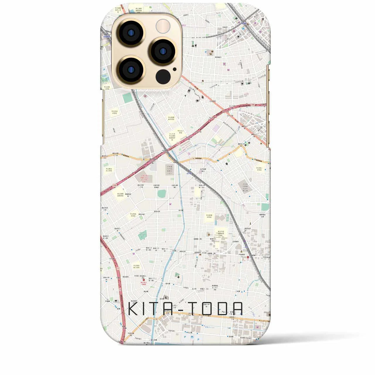 【北戸田(埼玉県)】地図柄iPhoneケース(バックカバータイプ)