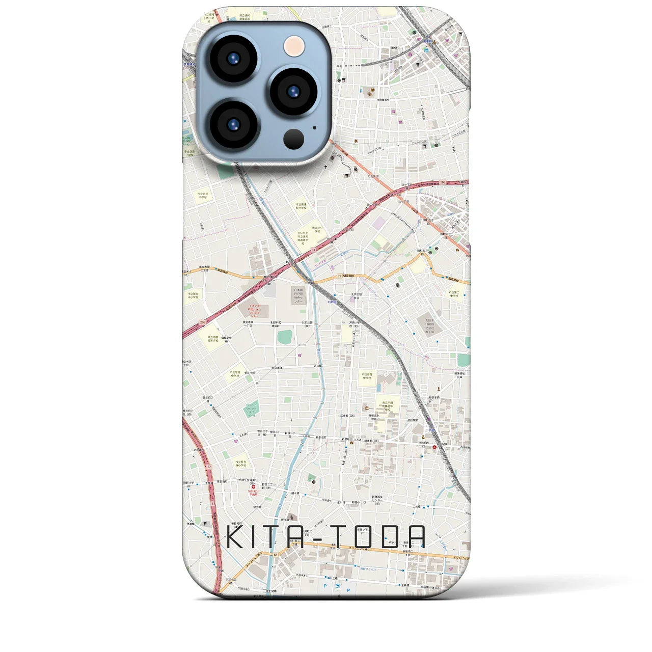 【北戸田(埼玉県)】地図柄iPhoneケース(バックカバータイプ)