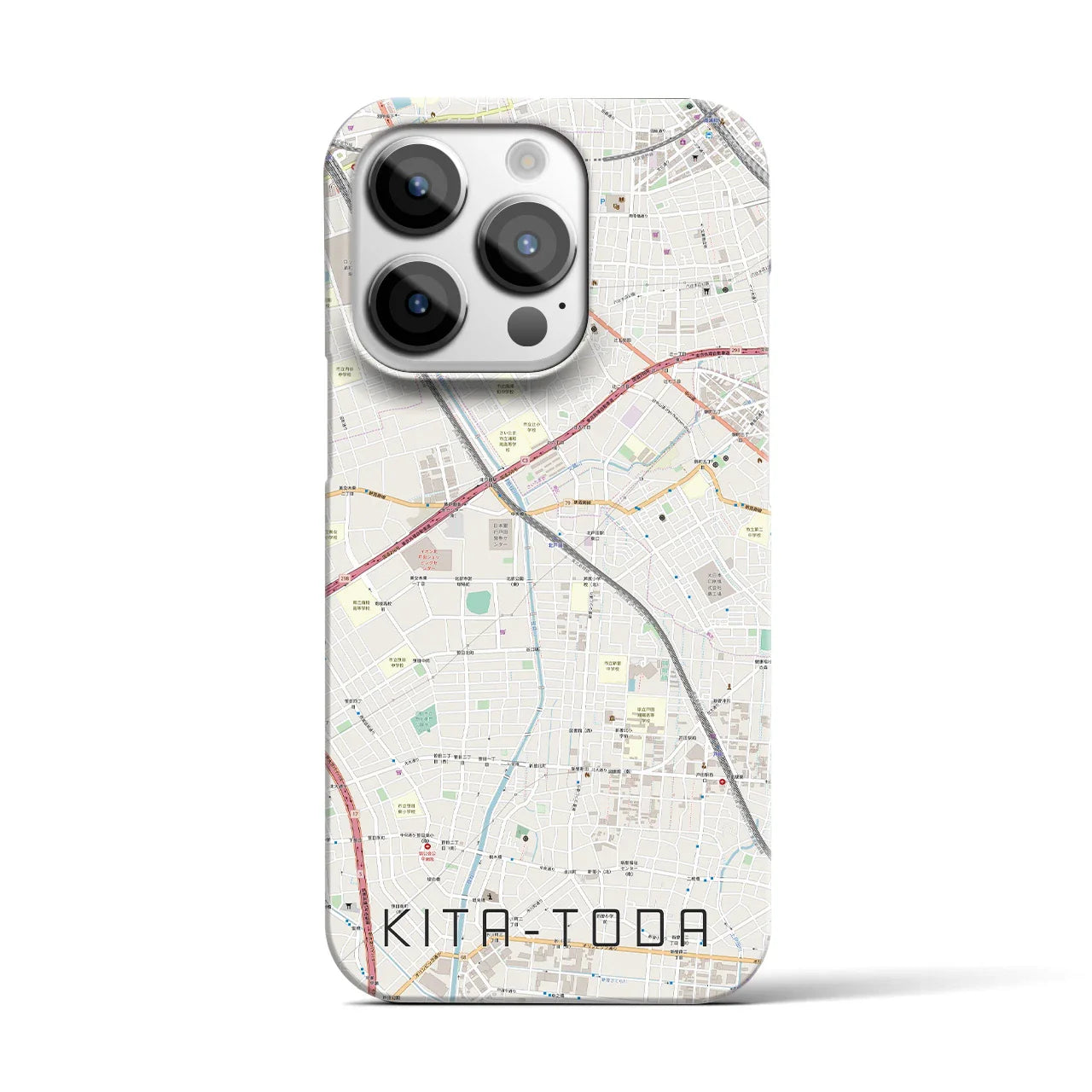 【北戸田(埼玉県)】地図柄iPhoneケース(バックカバータイプ)