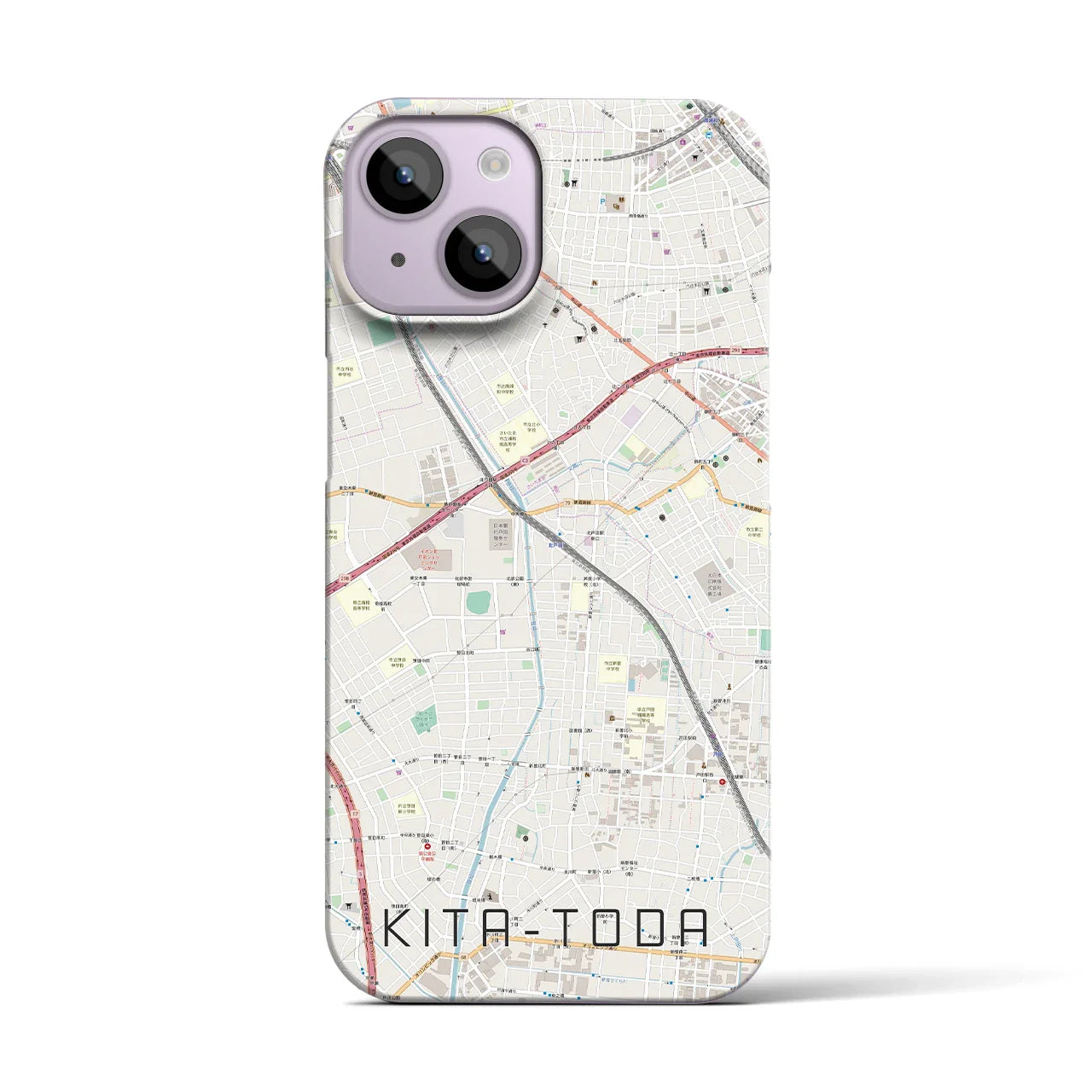 【北戸田(埼玉県)】地図柄iPhoneケース(バックカバータイプ)