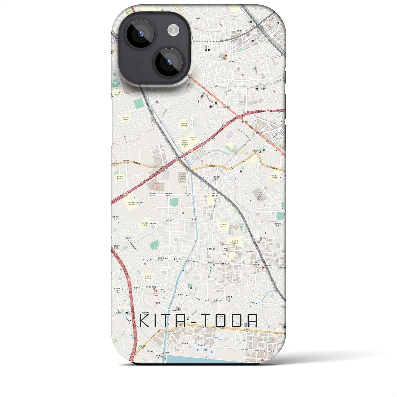 【北戸田(埼玉県)】地図柄iPhoneケース(バックカバータイプ)