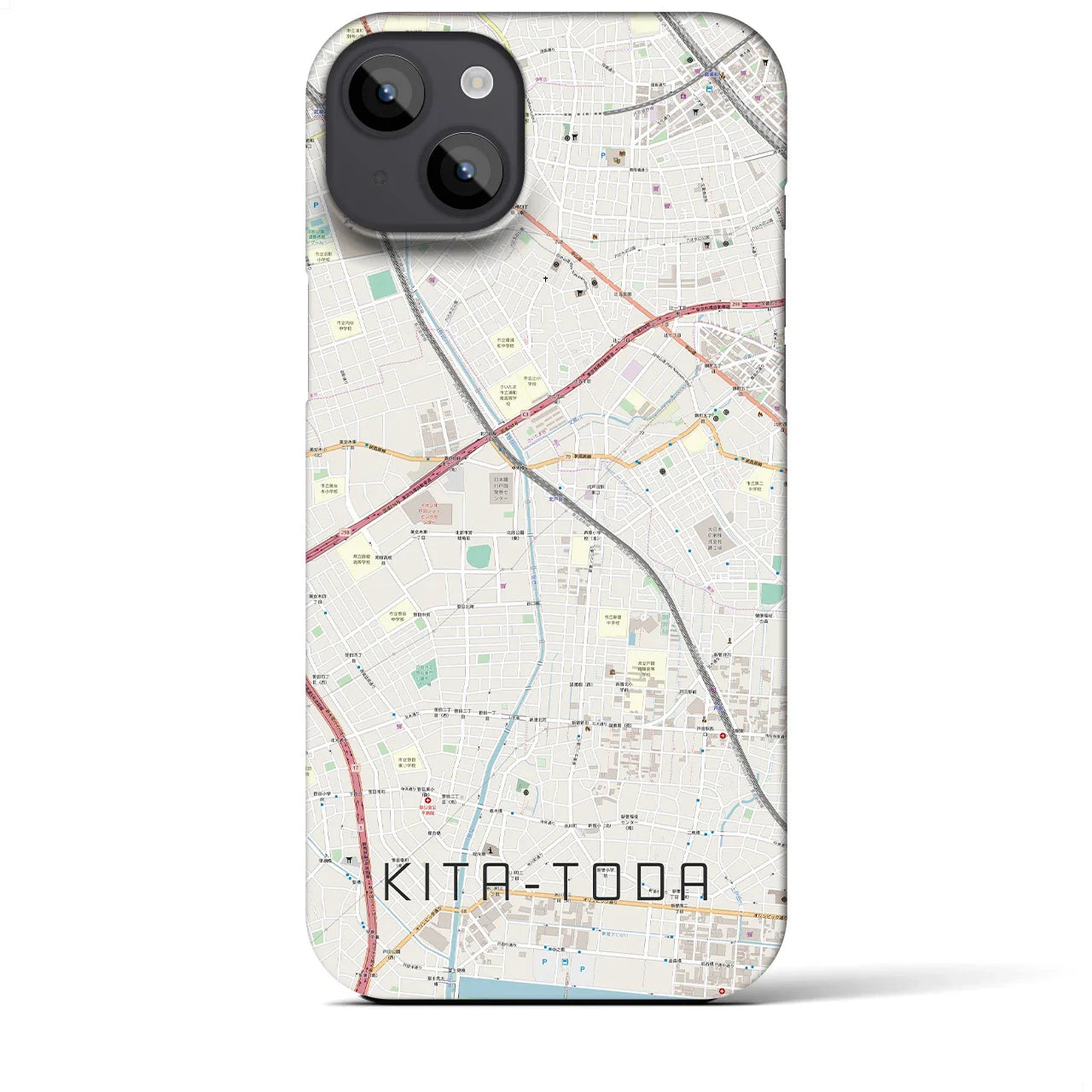 【北戸田(埼玉県)】地図柄iPhoneケース(バックカバータイプ)
