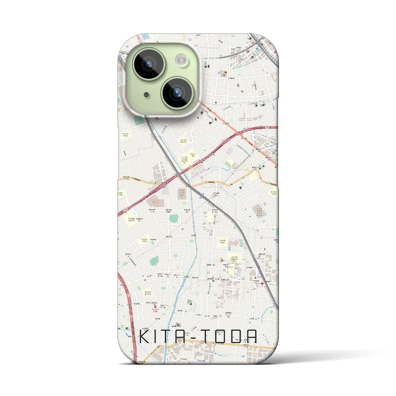 【北戸田(埼玉県)】地図柄iPhoneケース(バックカバータイプ)