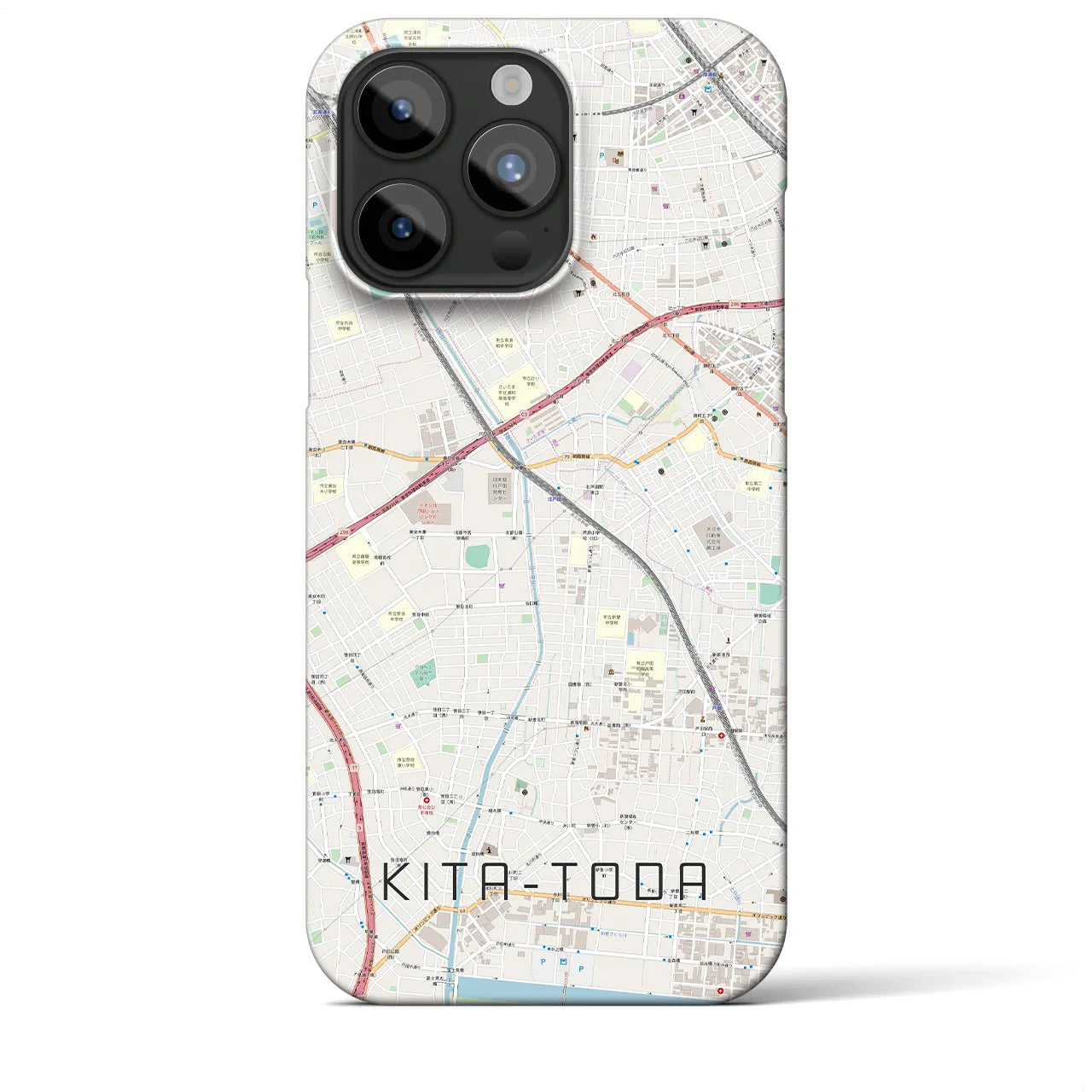 【北戸田(埼玉県)】地図柄iPhoneケース(バックカバータイプ)