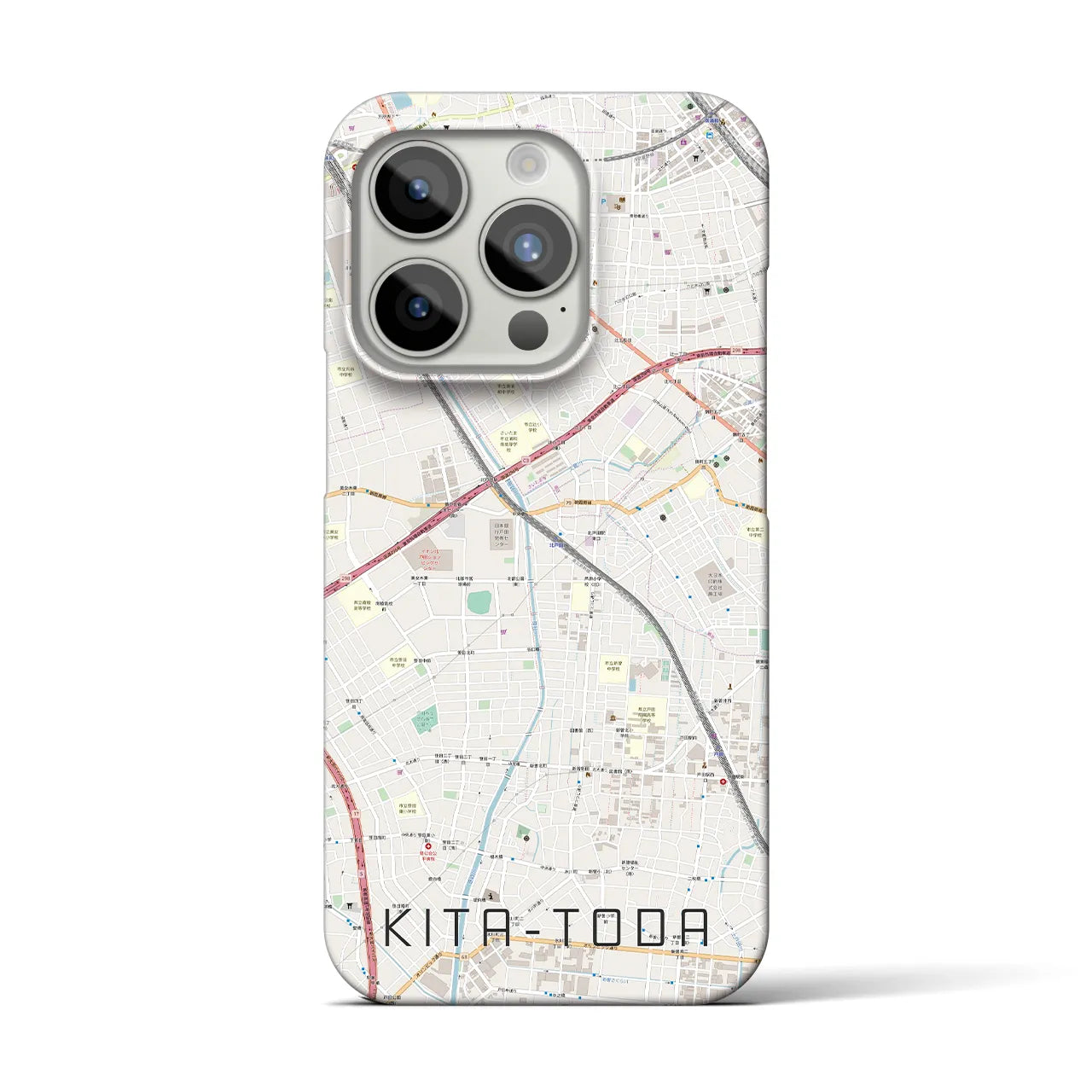 【北戸田(埼玉県)】地図柄iPhoneケース(バックカバータイプ)