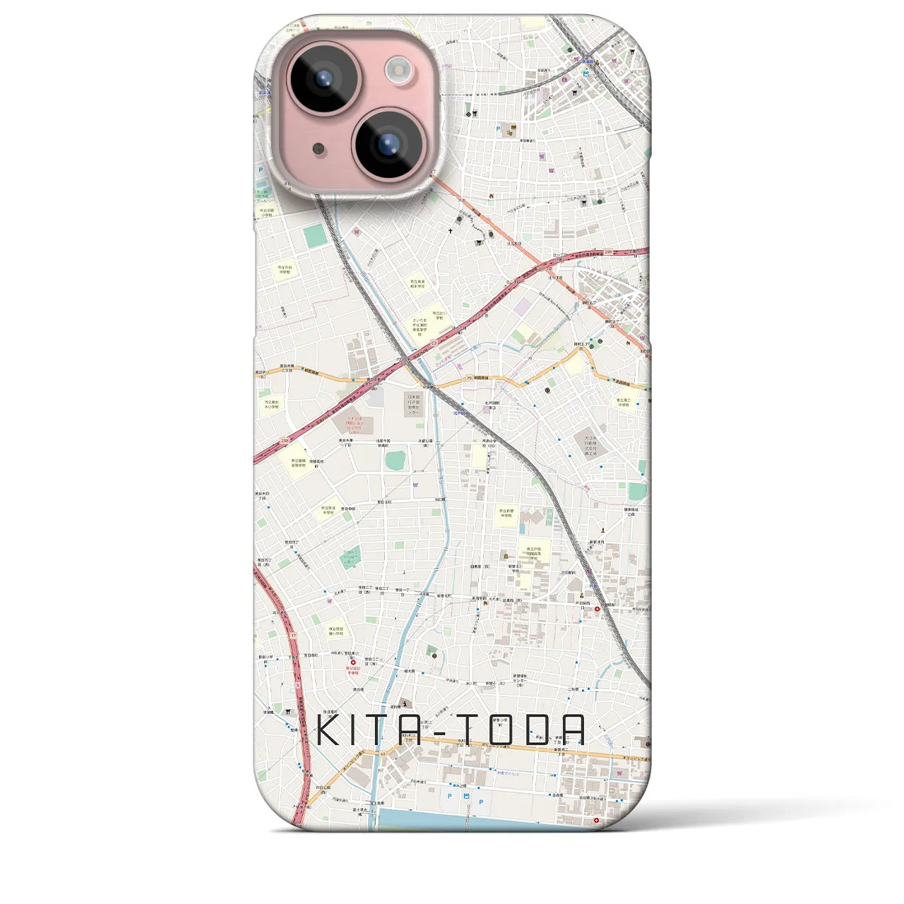 【北戸田(埼玉県)】地図柄iPhoneケース(バックカバータイプ)
