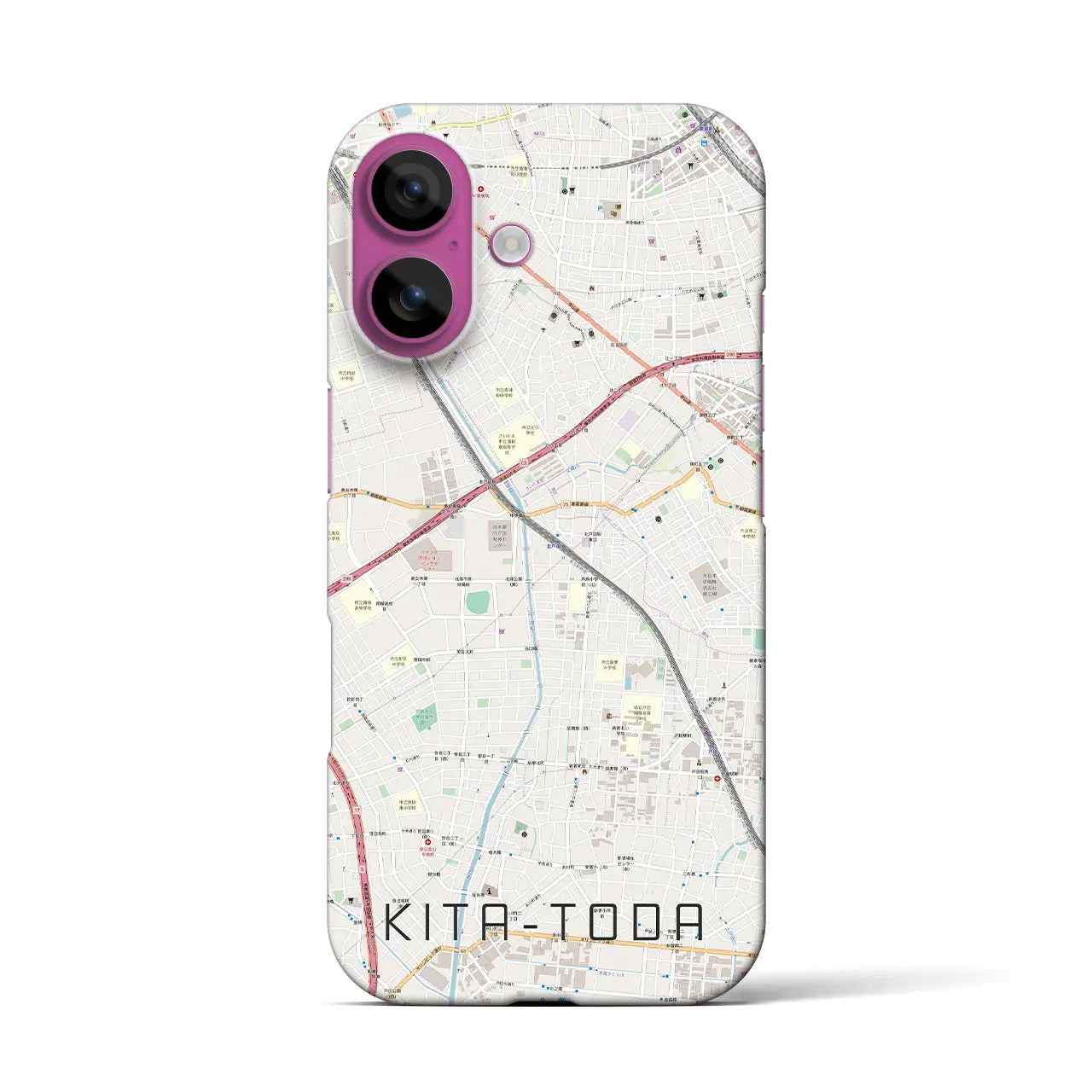 【北戸田(埼玉県)】地図柄iPhoneケース(バックカバータイプ)