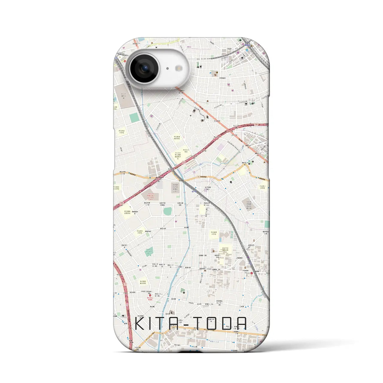 【北戸田(埼玉県)】地図柄iPhoneケース(バックカバータイプ)