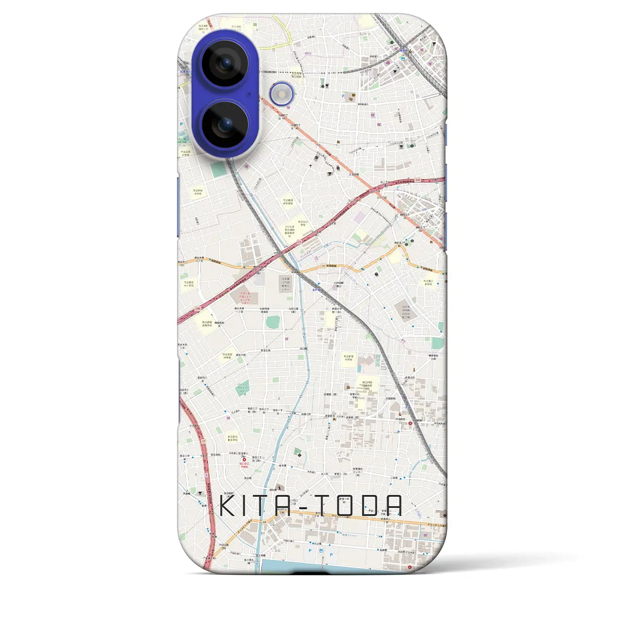 【北戸田(埼玉県)】地図柄iPhoneケース(バックカバータイプ)ナチュラル・iPhone 16 Pro Max 用