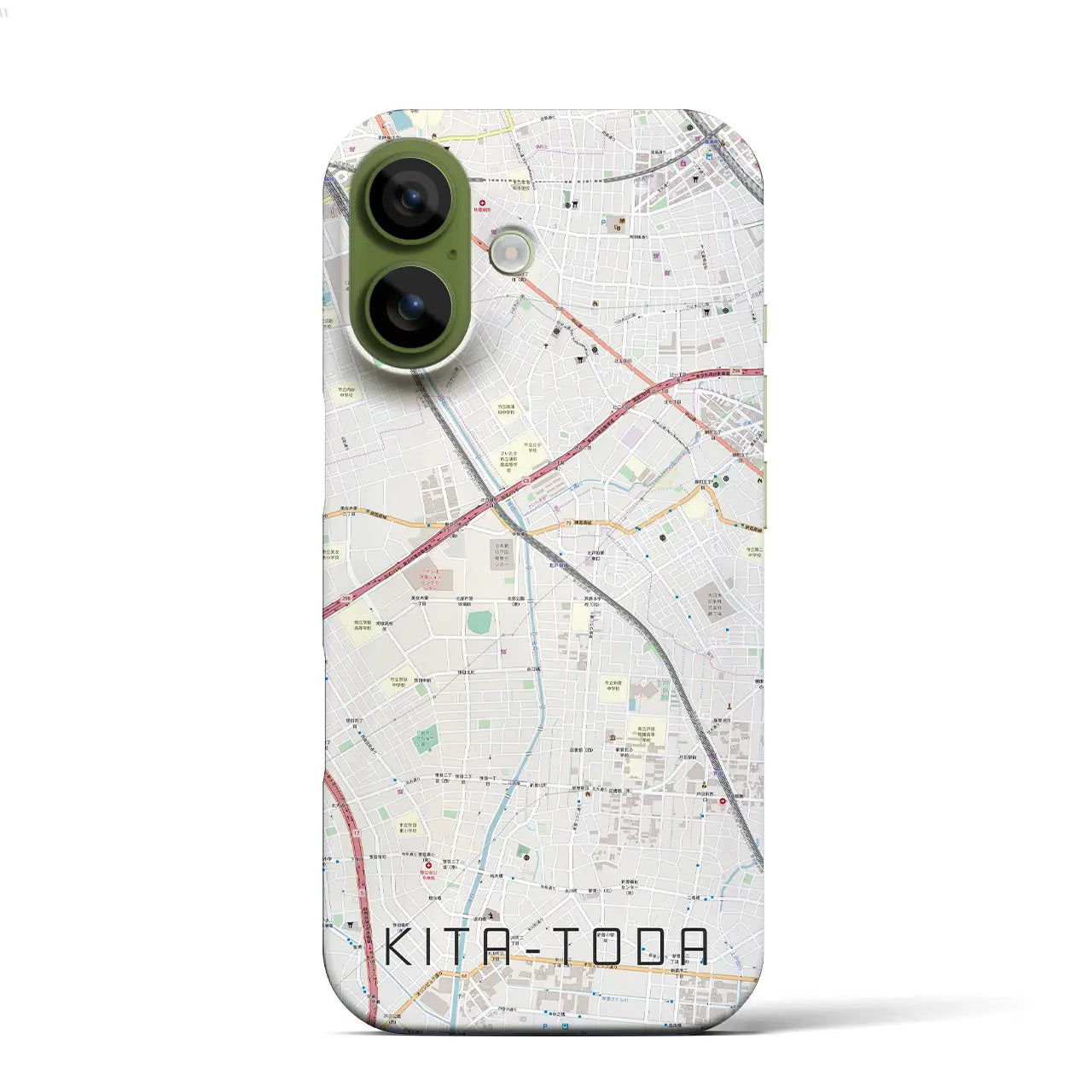 【北戸田(埼玉県)】地図柄iPhoneケース(バックカバータイプ)