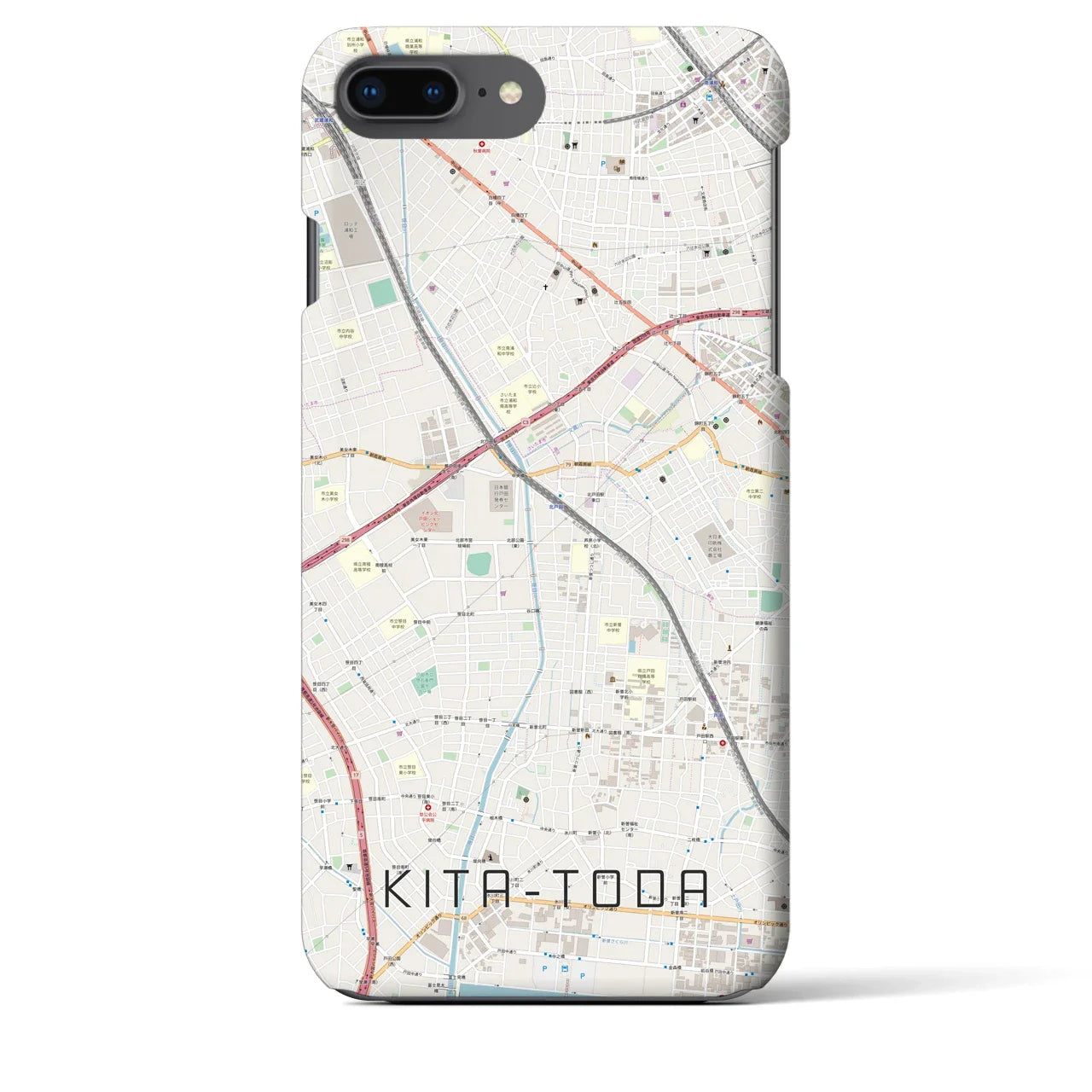 【北戸田(埼玉県)】地図柄iPhoneケース(バックカバータイプ)