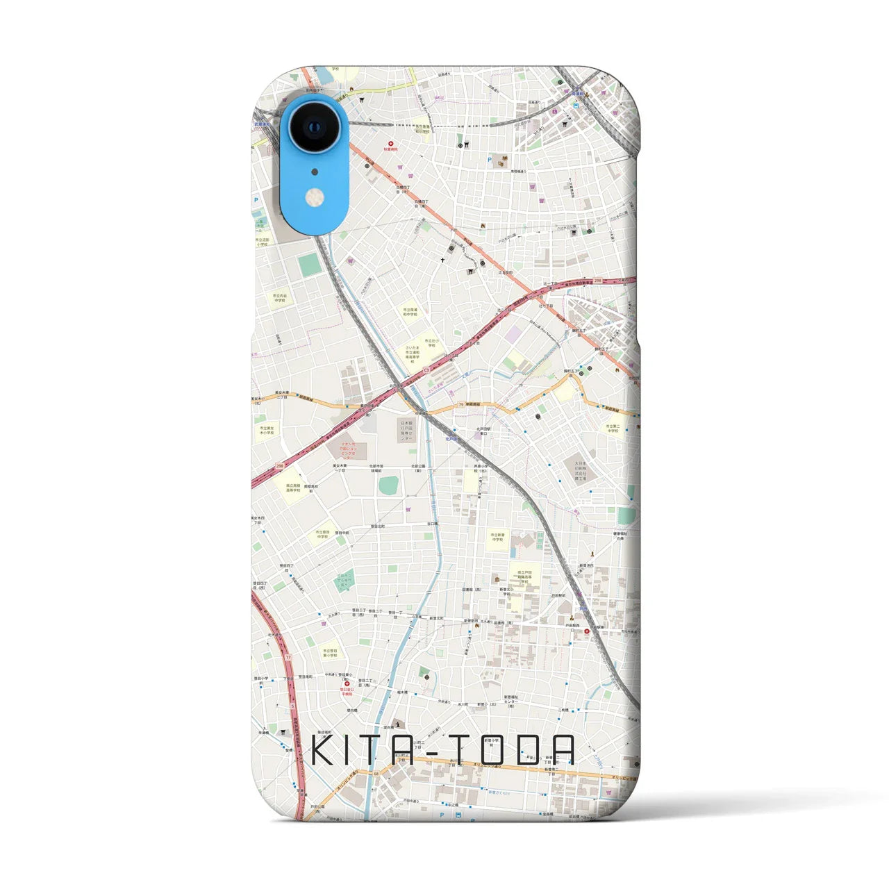 【北戸田(埼玉県)】地図柄iPhoneケース(バックカバータイプ)
