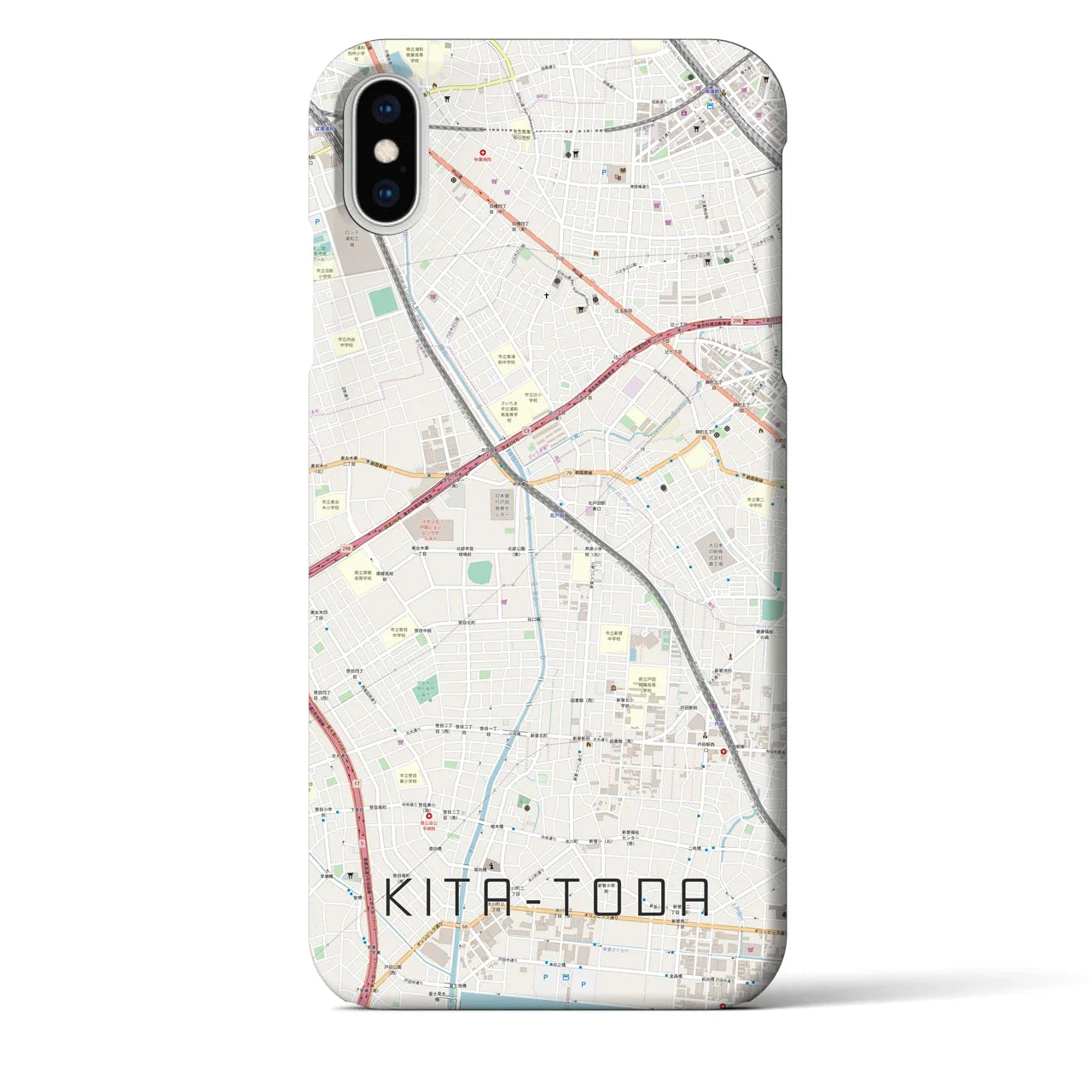 【北戸田(埼玉県)】地図柄iPhoneケース(バックカバータイプ)