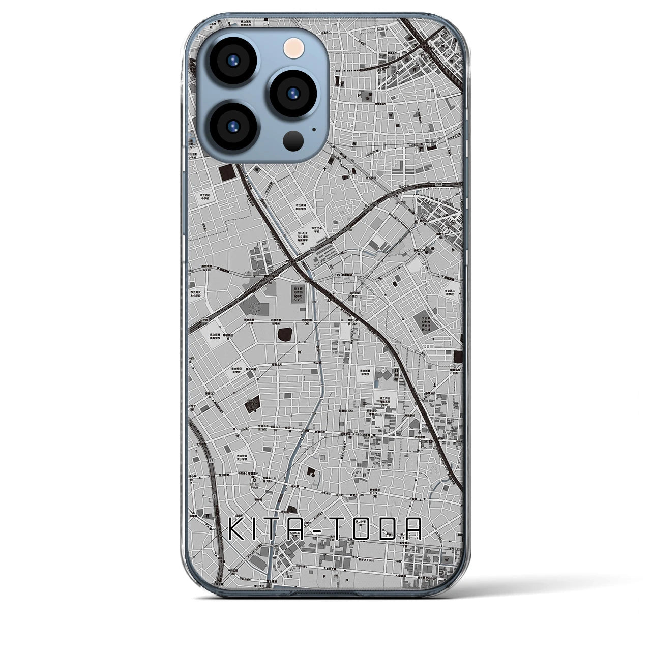 【北戸田(埼玉県)】地図柄iPhoneケース(クリアタイプ)