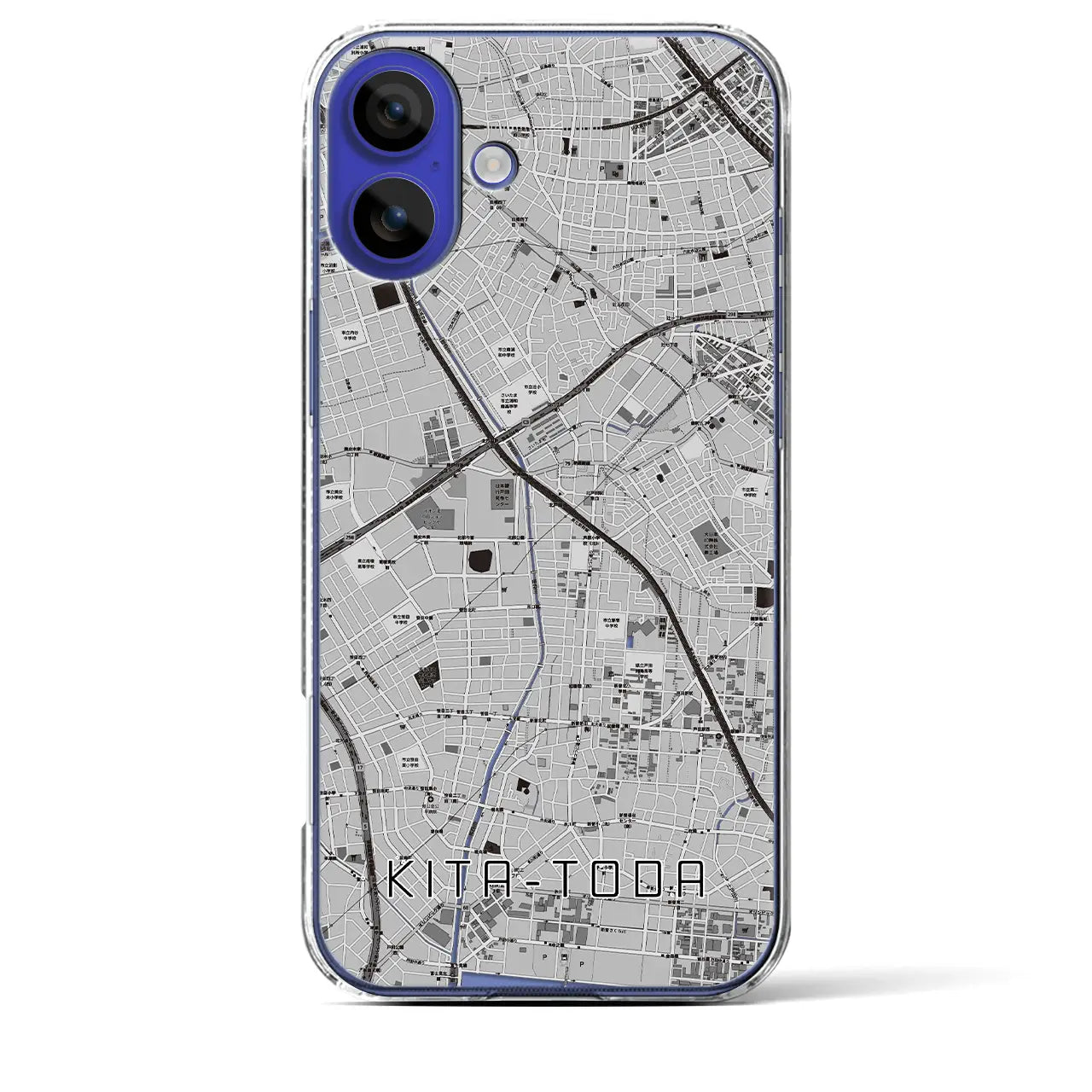 【北戸田(埼玉県)】地図柄iPhoneケース(クリアタイプ)