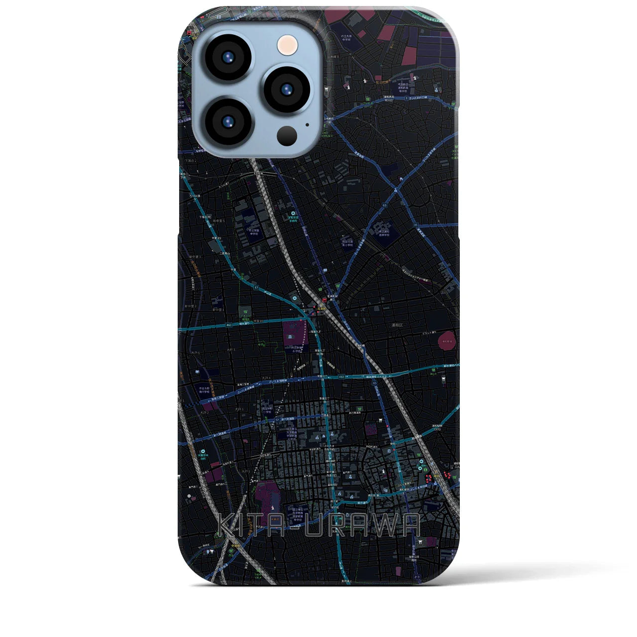 【北浦和(埼玉県)】地図柄iPhoneケース(バックカバータイプ)