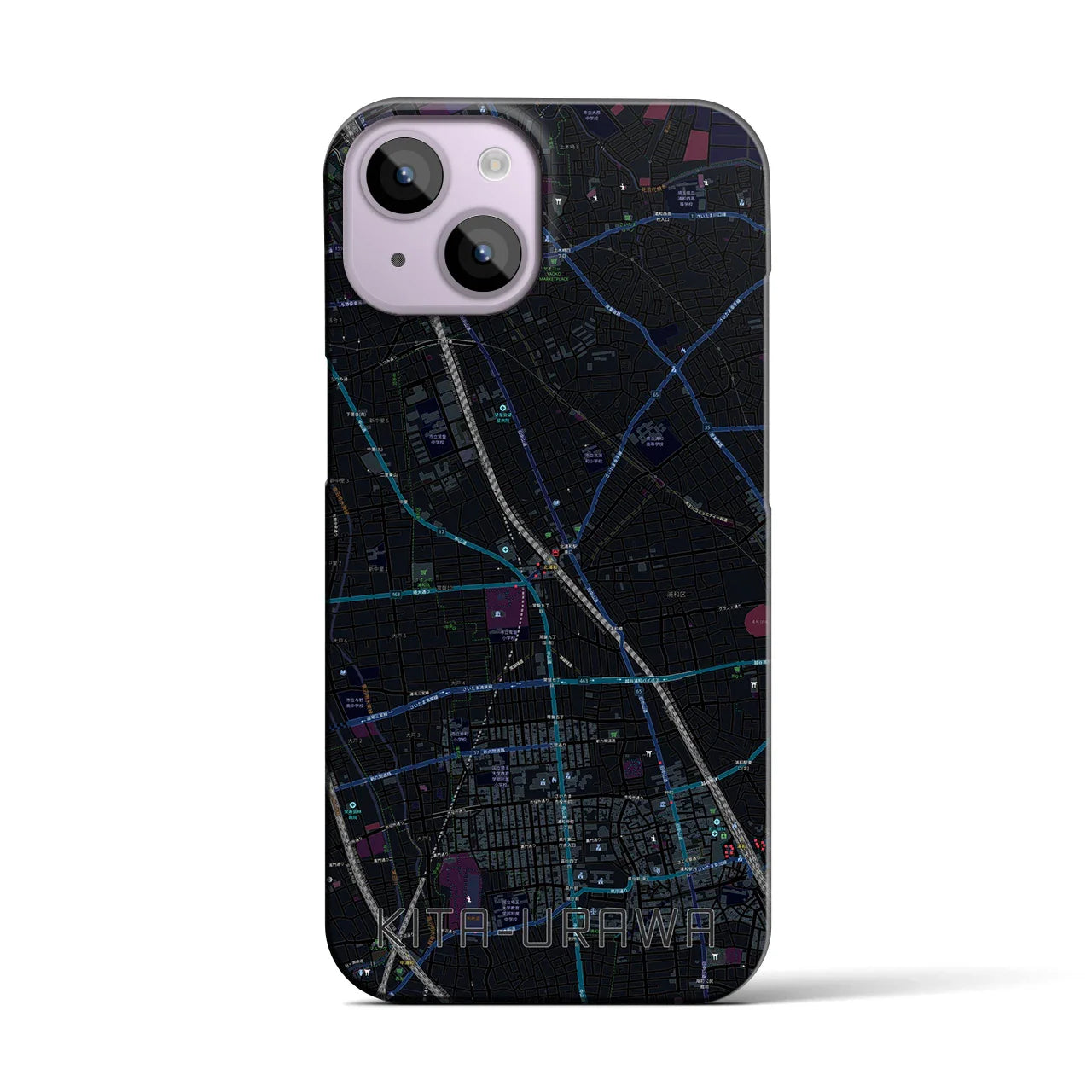 【北浦和(埼玉県)】地図柄iPhoneケース(バックカバータイプ)
