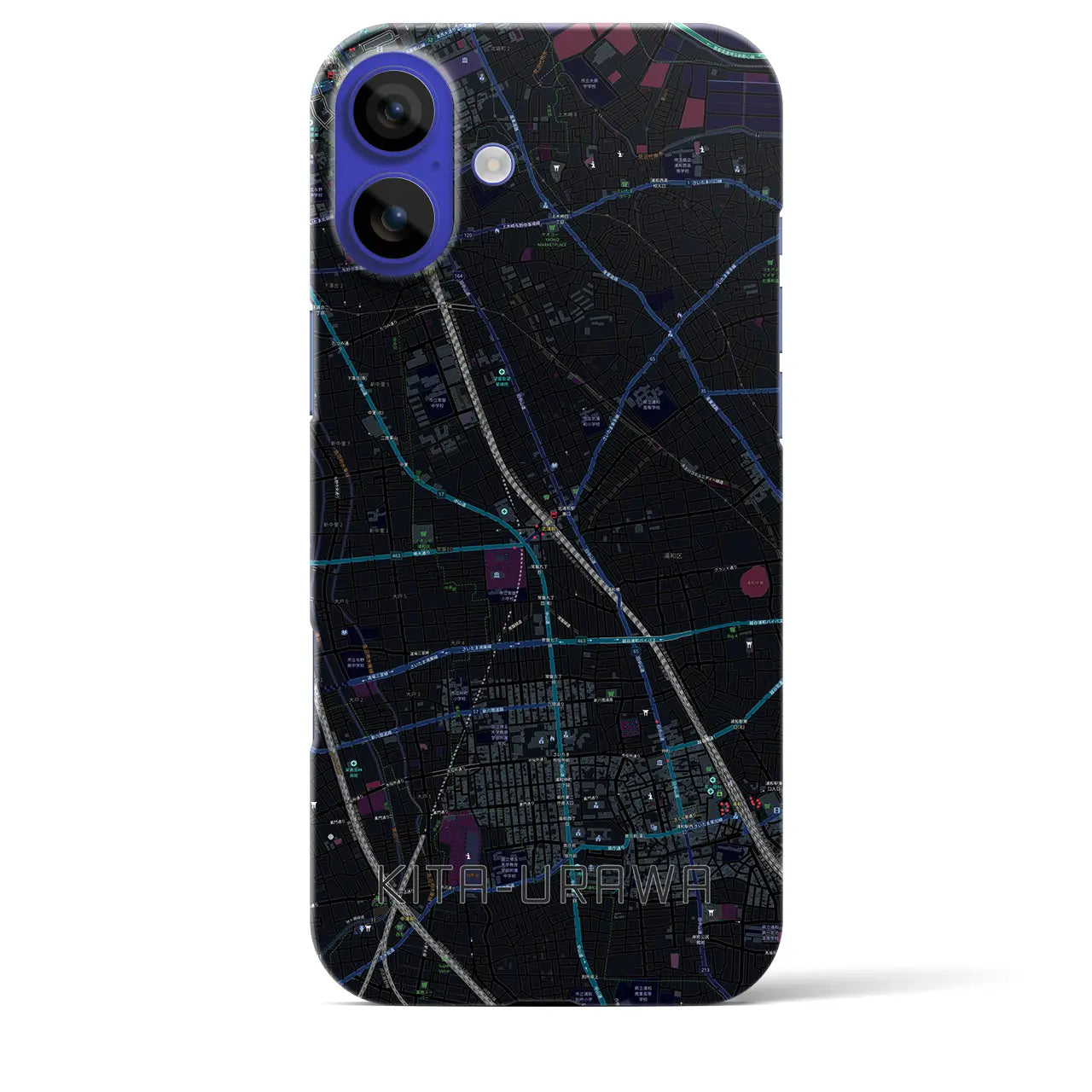 【北浦和(埼玉県)】地図柄iPhoneケース(バックカバータイプ)