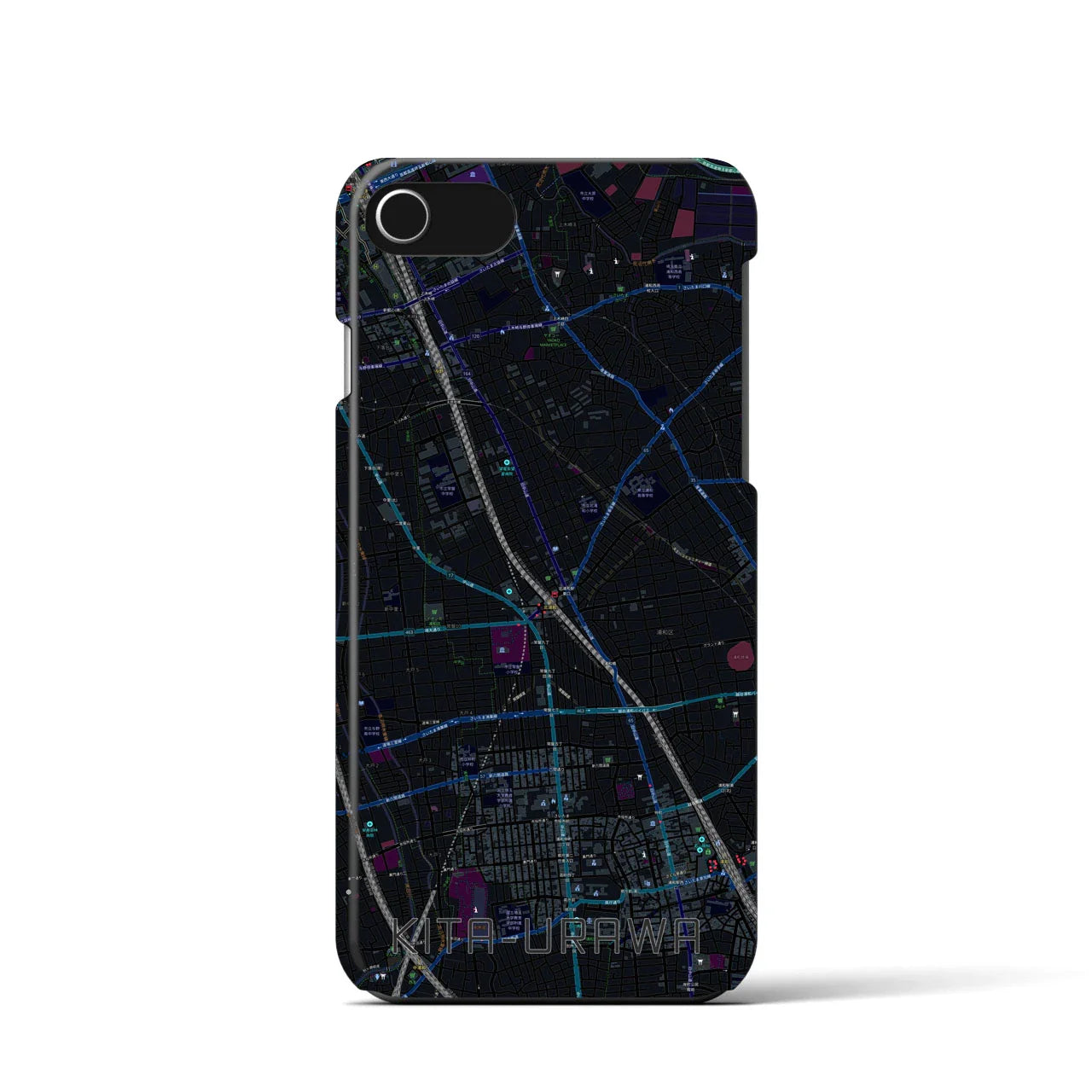 【北浦和(埼玉県)】地図柄iPhoneケース(バックカバータイプ)