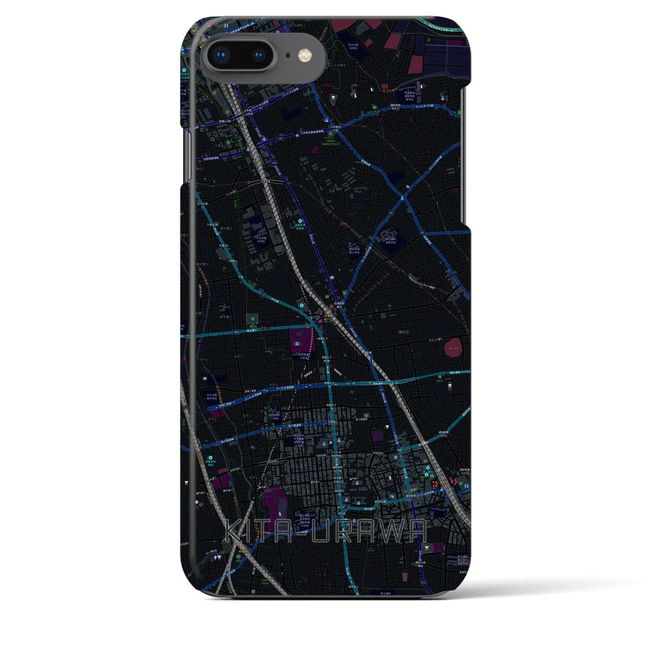 【北浦和(埼玉県)】地図柄iPhoneケース(バックカバータイプ)