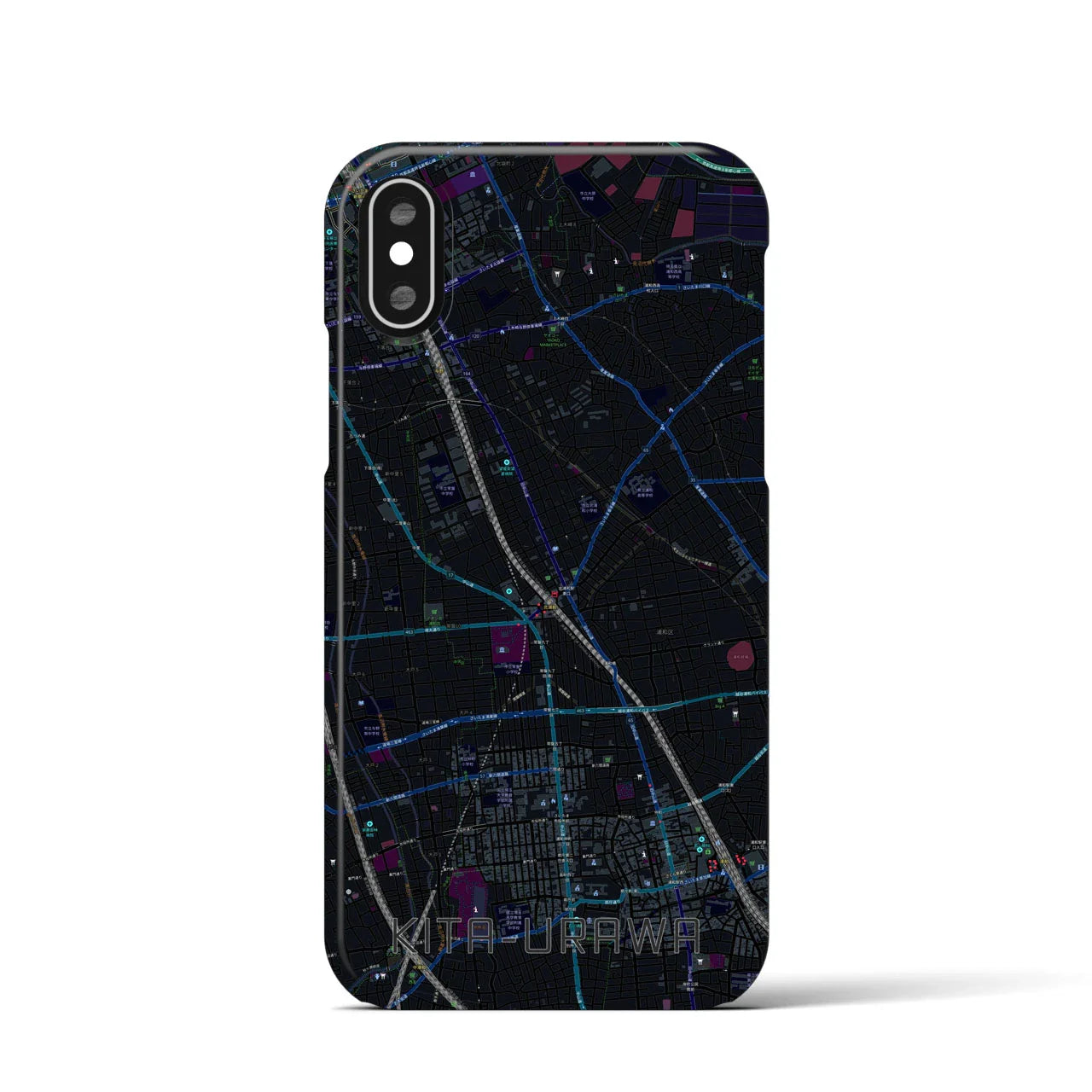 【北浦和(埼玉県)】地図柄iPhoneケース(バックカバータイプ)