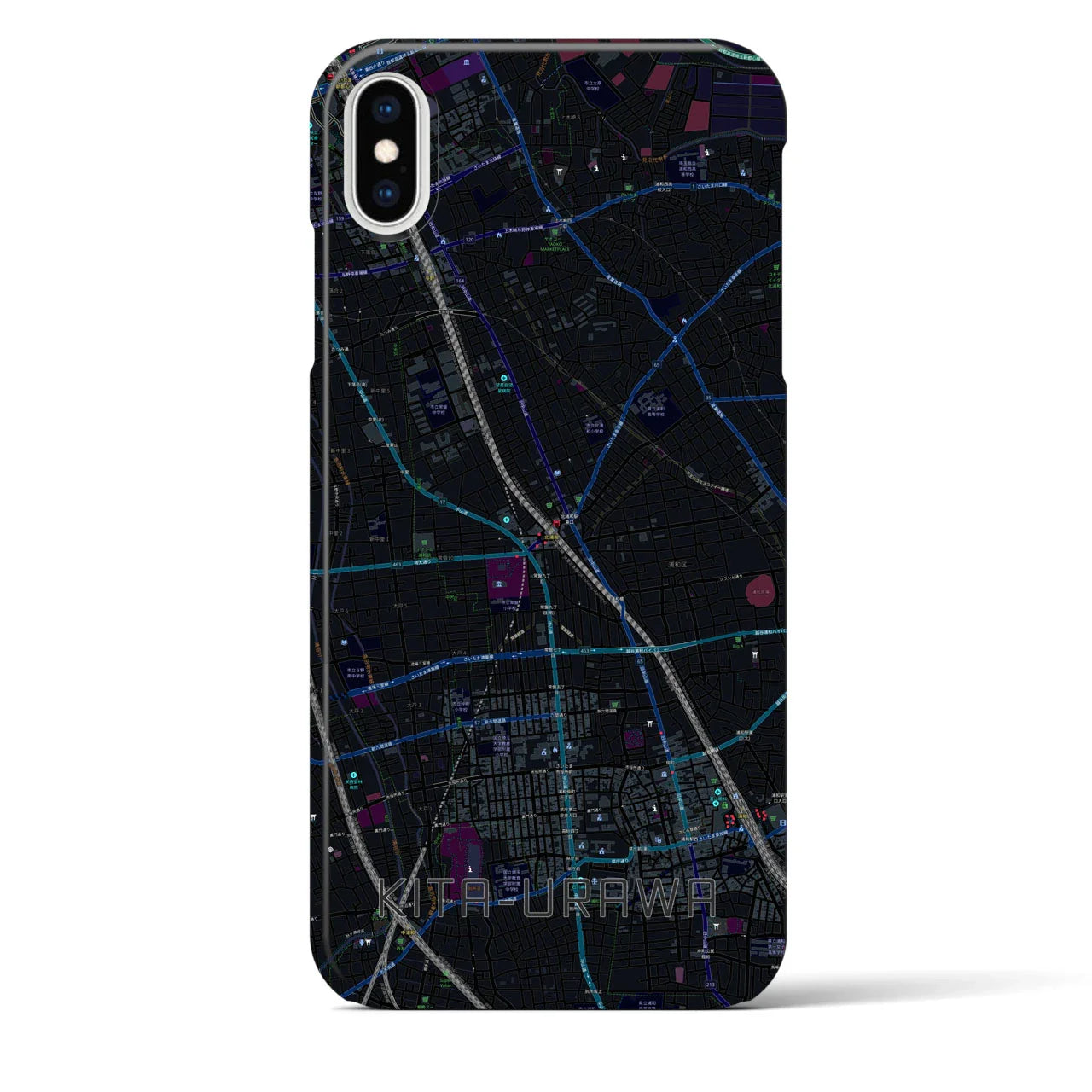 【北浦和(埼玉県)】地図柄iPhoneケース(バックカバータイプ)