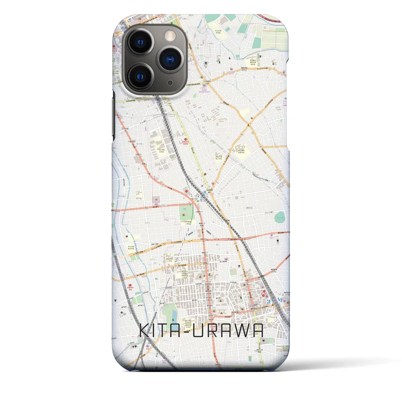 【北浦和(埼玉県)】地図柄iPhoneケース(バックカバータイプ)