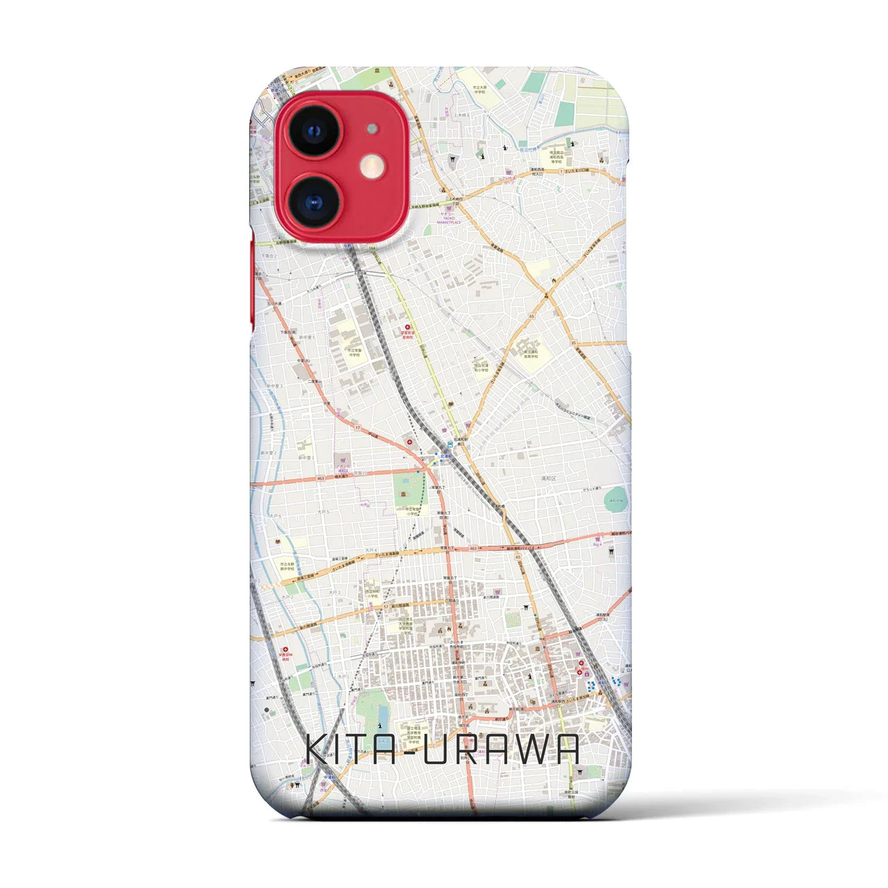 【北浦和(埼玉県)】地図柄iPhoneケース(バックカバータイプ)