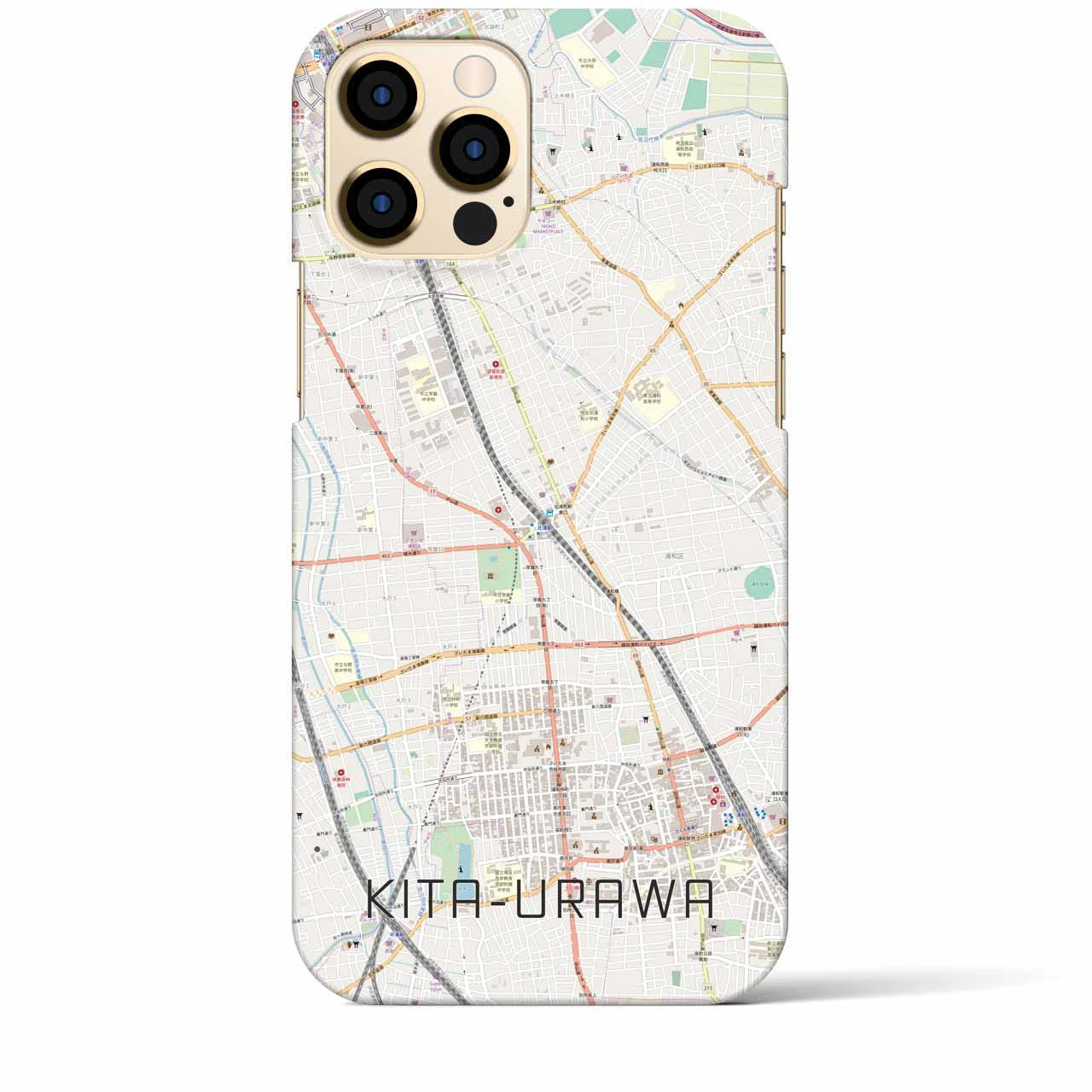 【北浦和(埼玉県)】地図柄iPhoneケース(バックカバータイプ)