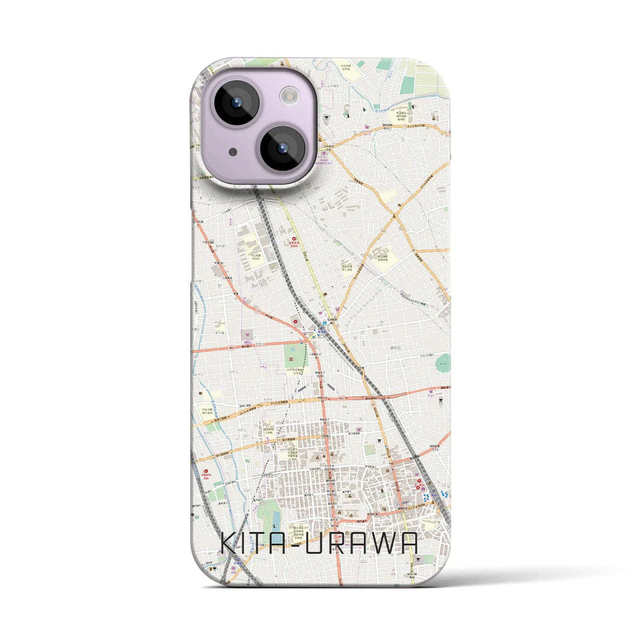 【北浦和(埼玉県)】地図柄iPhoneケース(バックカバータイプ)