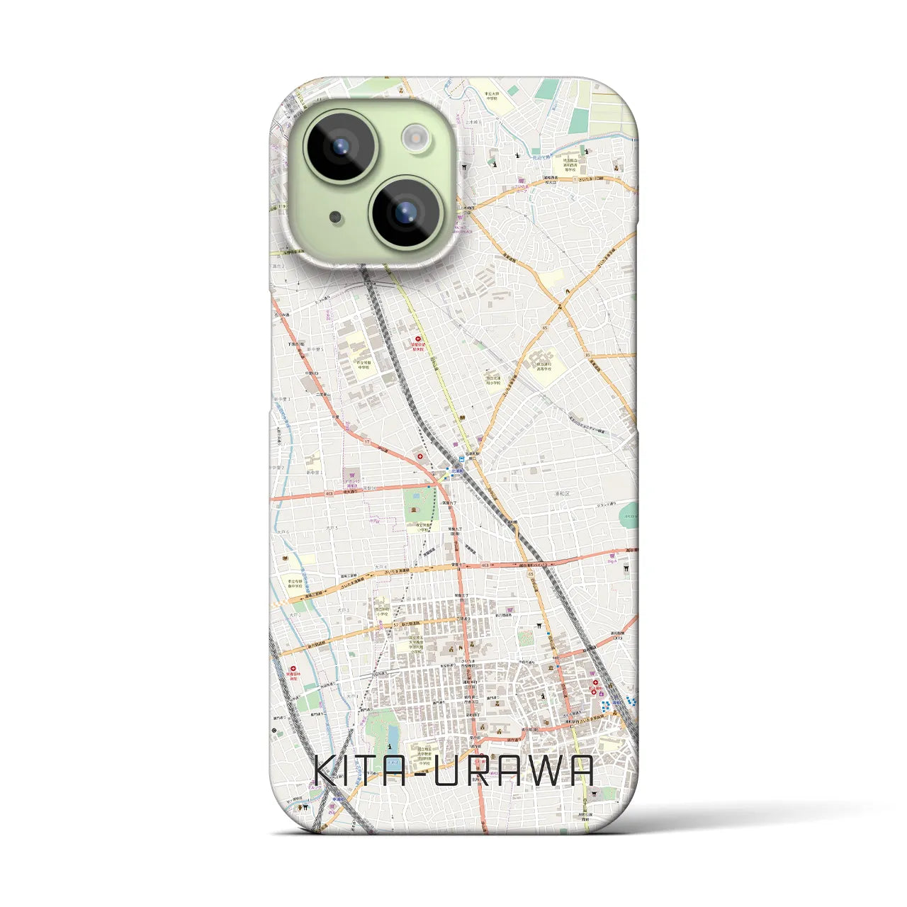 【北浦和(埼玉県)】地図柄iPhoneケース(バックカバータイプ)