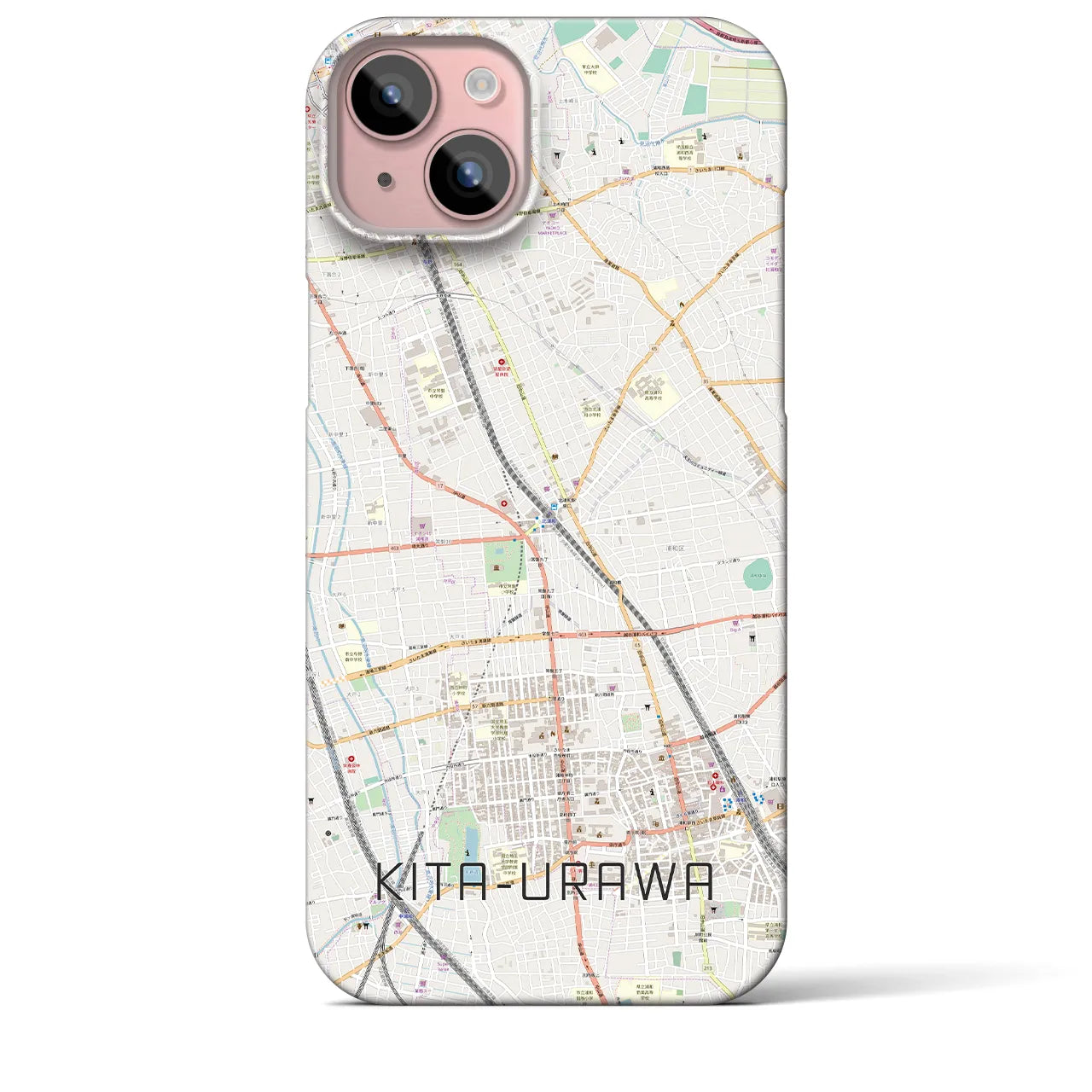 【北浦和(埼玉県)】地図柄iPhoneケース(バックカバータイプ)
