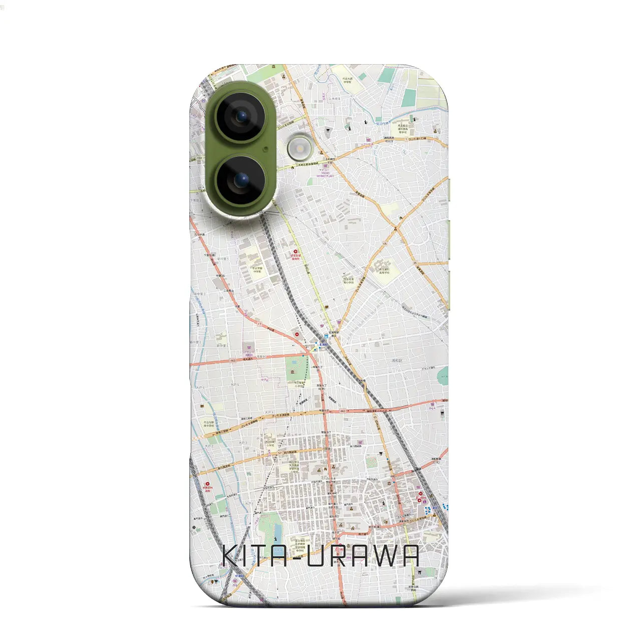 【北浦和(埼玉県)】地図柄iPhoneケース(バックカバータイプ)