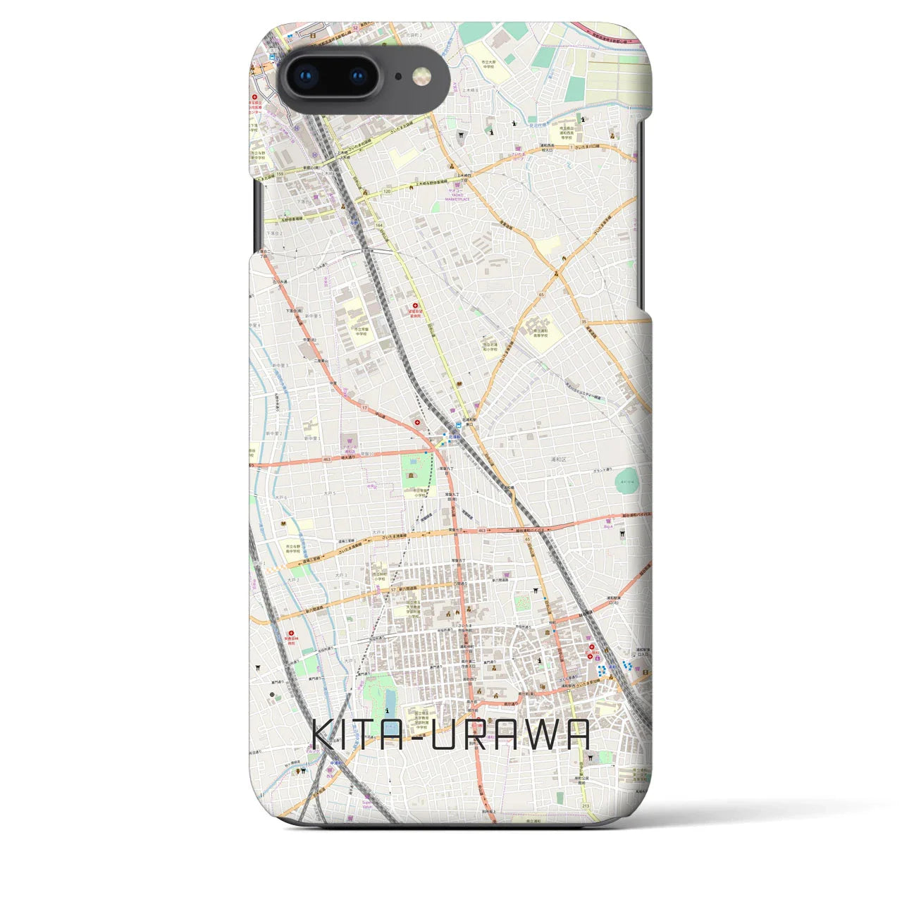 【北浦和(埼玉県)】地図柄iPhoneケース(バックカバータイプ)