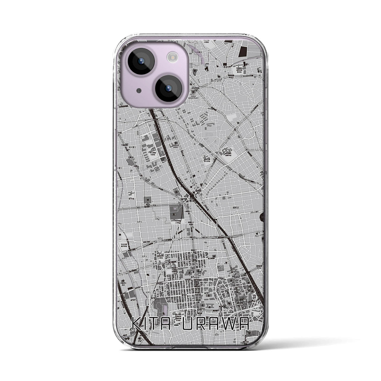 【北浦和(埼玉県)】地図柄iPhoneケース(クリアタイプ)