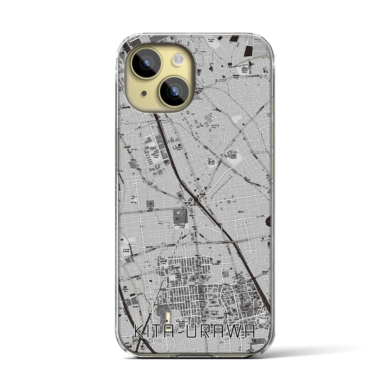 【北浦和(埼玉県)】地図柄iPhoneケース(クリアタイプ)
