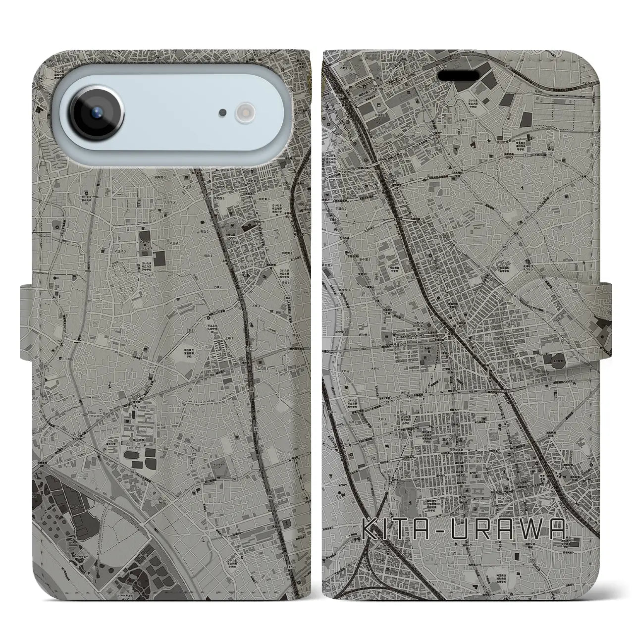 【北浦和(埼玉県)】地図柄iPhoneケース(手帳タイプ)