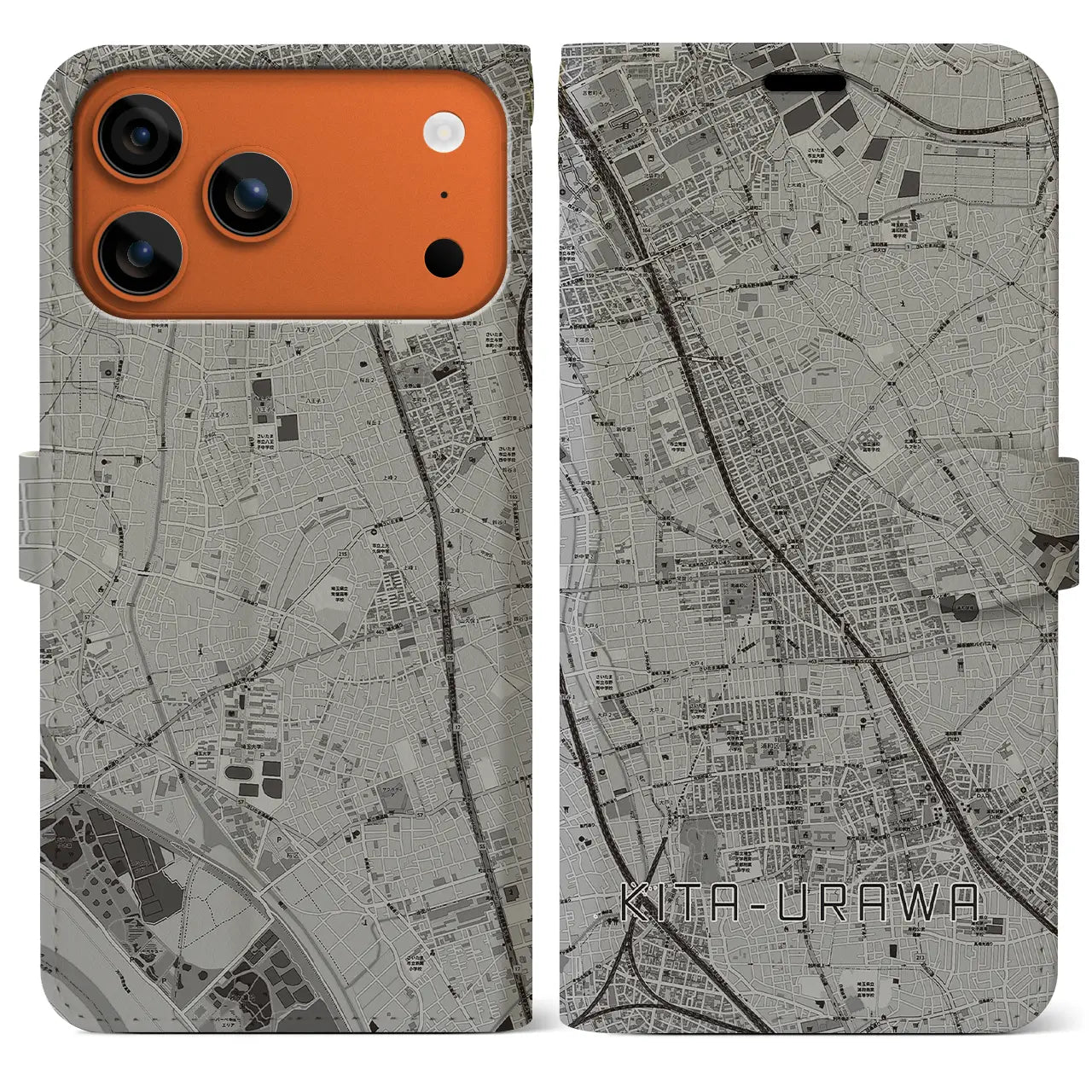 【北浦和(埼玉県)】地図柄iPhoneケース(手帳タイプ)