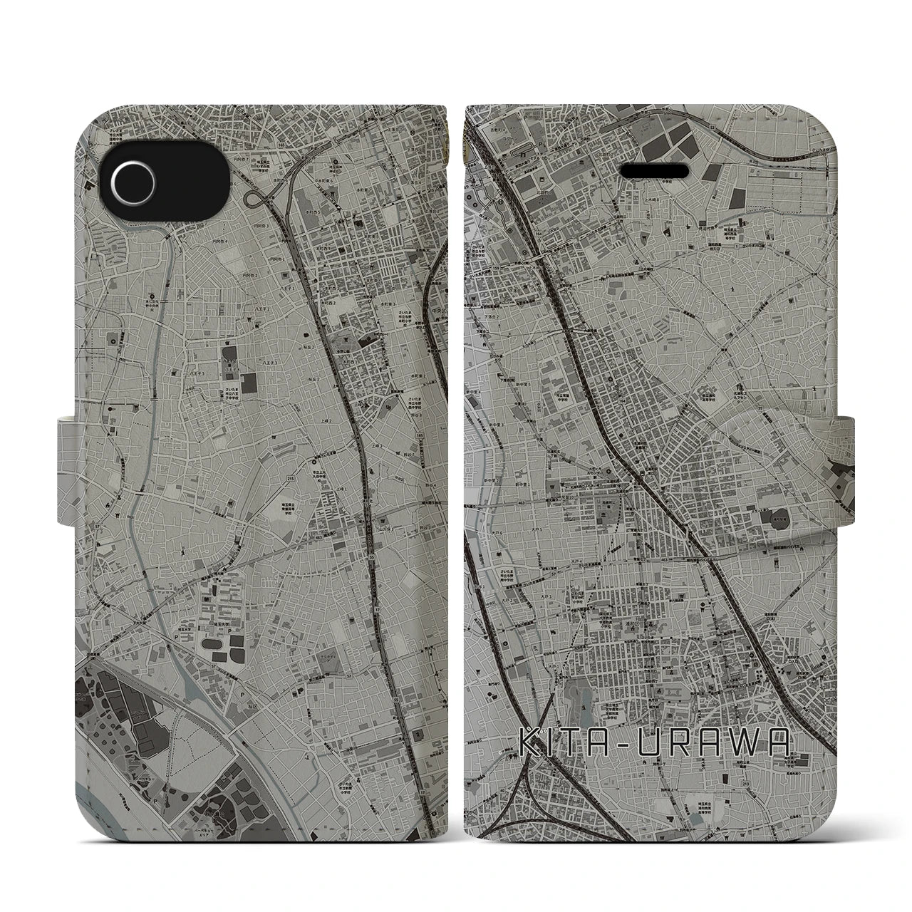 【北浦和(埼玉県)】地図柄iPhoneケース(手帳タイプ)