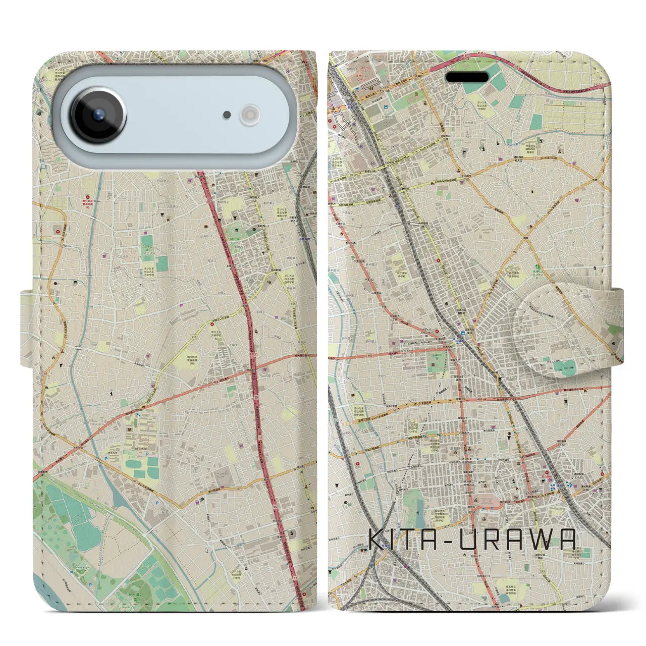 【北浦和(埼玉県)】地図柄iPhoneケース(手帳タイプ)