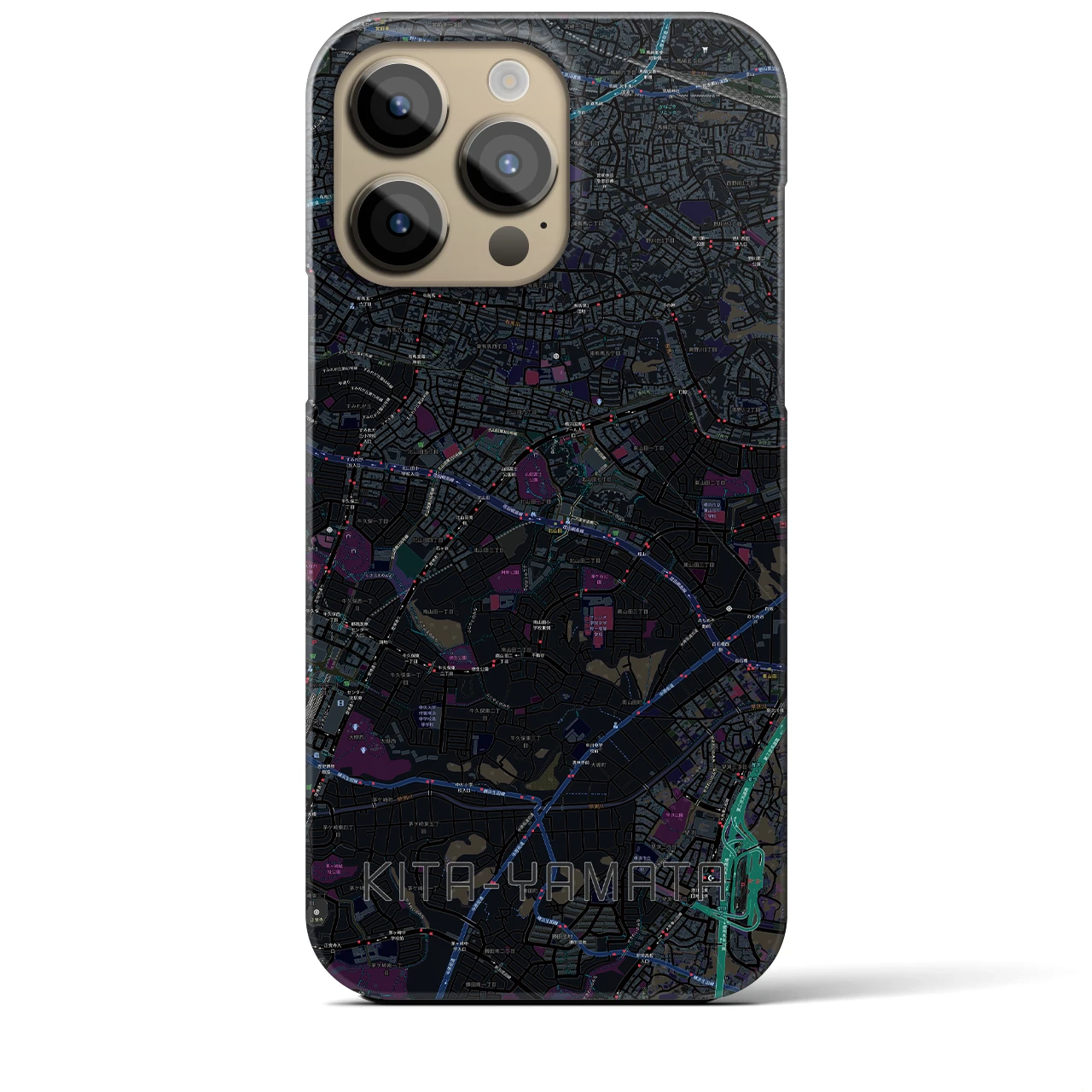 【北山田(神奈川県)】地図柄iPhoneケース(バックカバータイプ)