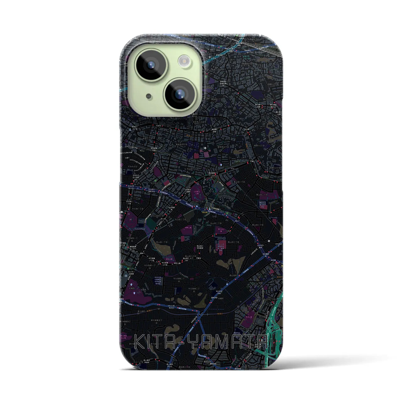 【北山田(神奈川県)】地図柄iPhoneケース(バックカバータイプ)