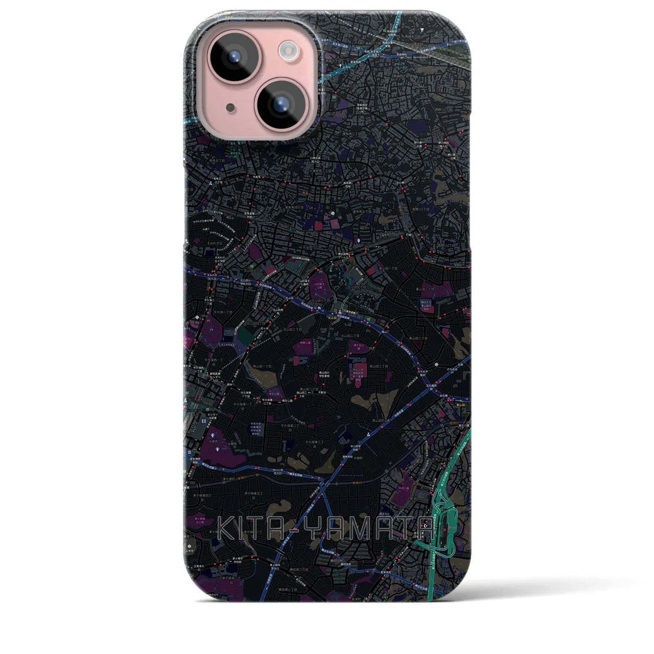 【北山田(神奈川県)】地図柄iPhoneケース(バックカバータイプ)