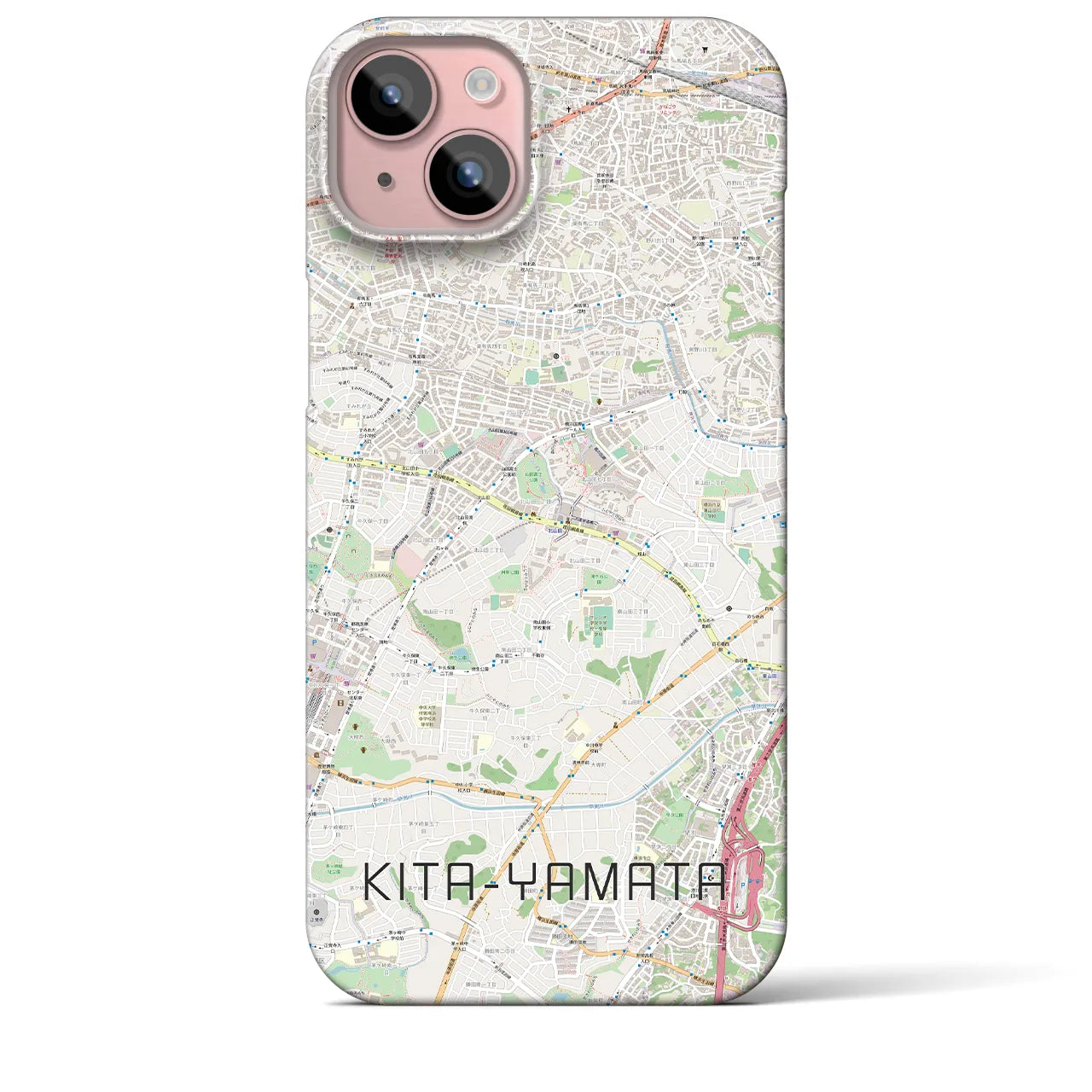 【北山田(神奈川県)】地図柄iPhoneケース(バックカバータイプ)