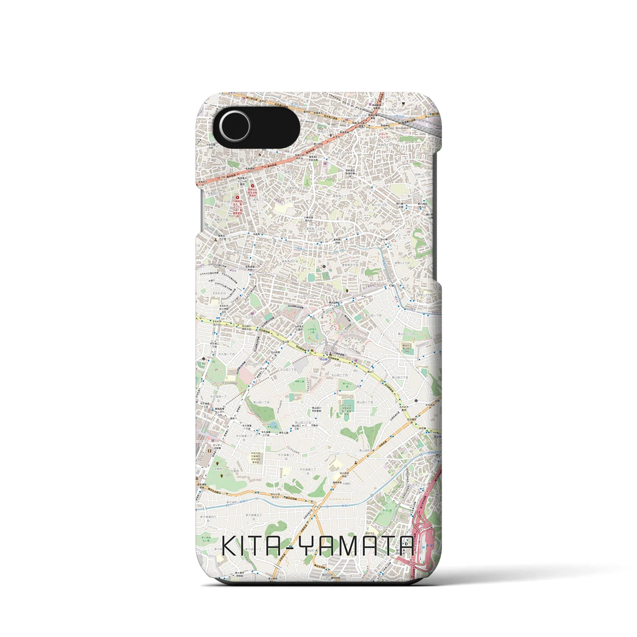 【北山田(神奈川県)】地図柄iPhoneケース(バックカバータイプ)