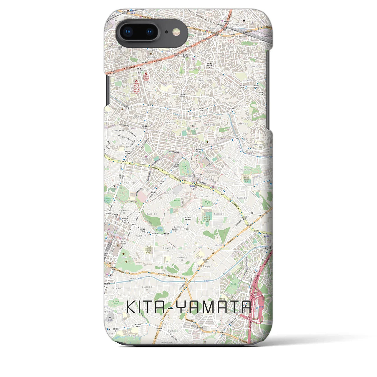 【北山田(神奈川県)】地図柄iPhoneケース(バックカバータイプ)