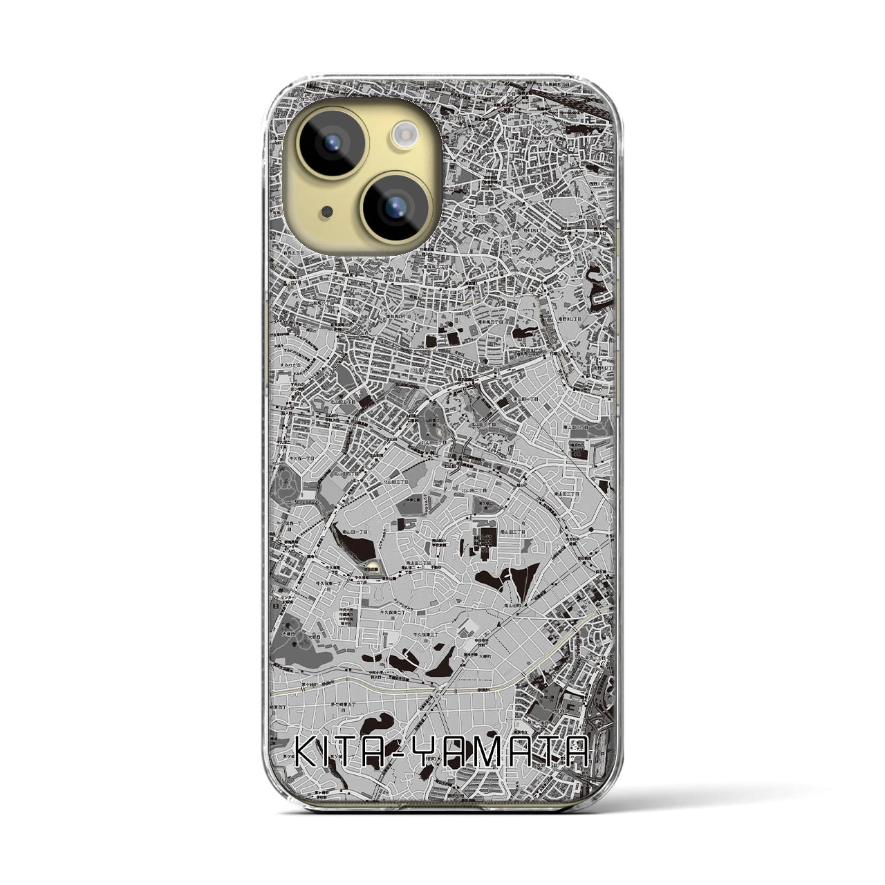 【北山田(神奈川県)】地図柄iPhoneケース(クリアタイプ)